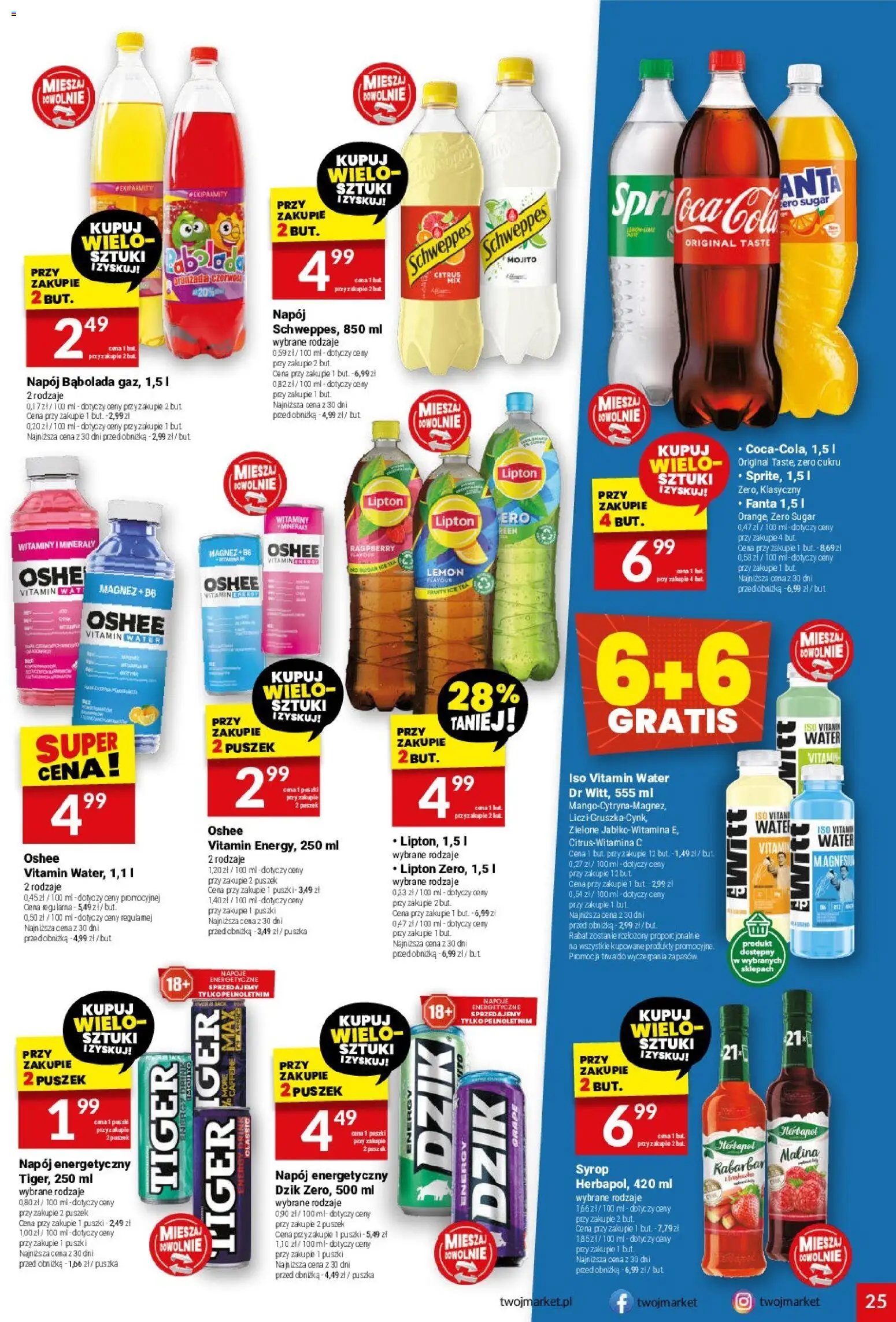 Twój Market Gazetka od 05.11.2025 | Strona: 25 | Produkty: Syrop, Malina, Napoje