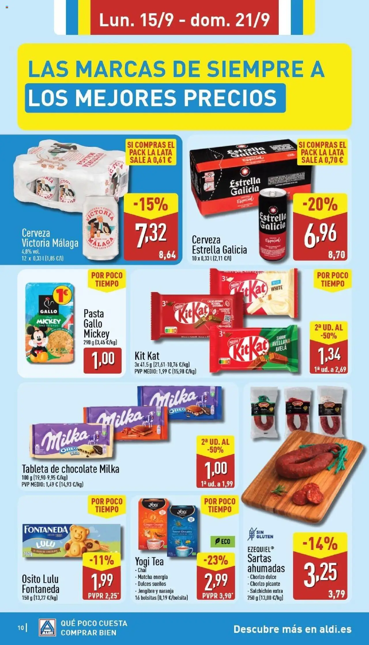 Aldi folleto Canarias │ válido desde el 15.09.2025 | Página: 10 | Productos: Cerveza, Pasta, Tableta, Φρυγανιές σικάλεως