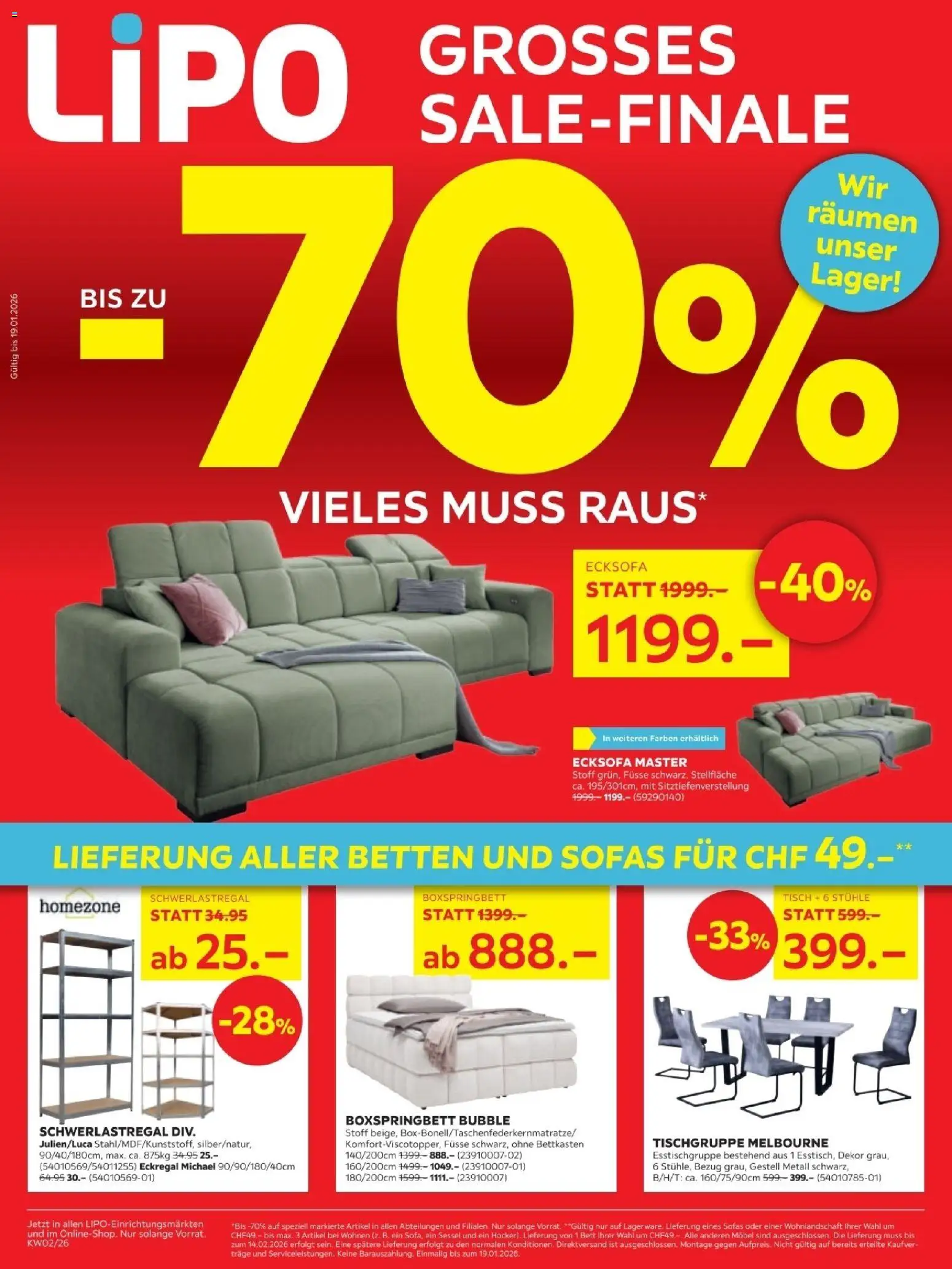 Lipo Aktionen – gültig ab 06.12.2025 | Seite: 1 | Produkte: Eckregal, Sessel, Ecksofa, Wohnlandschaft