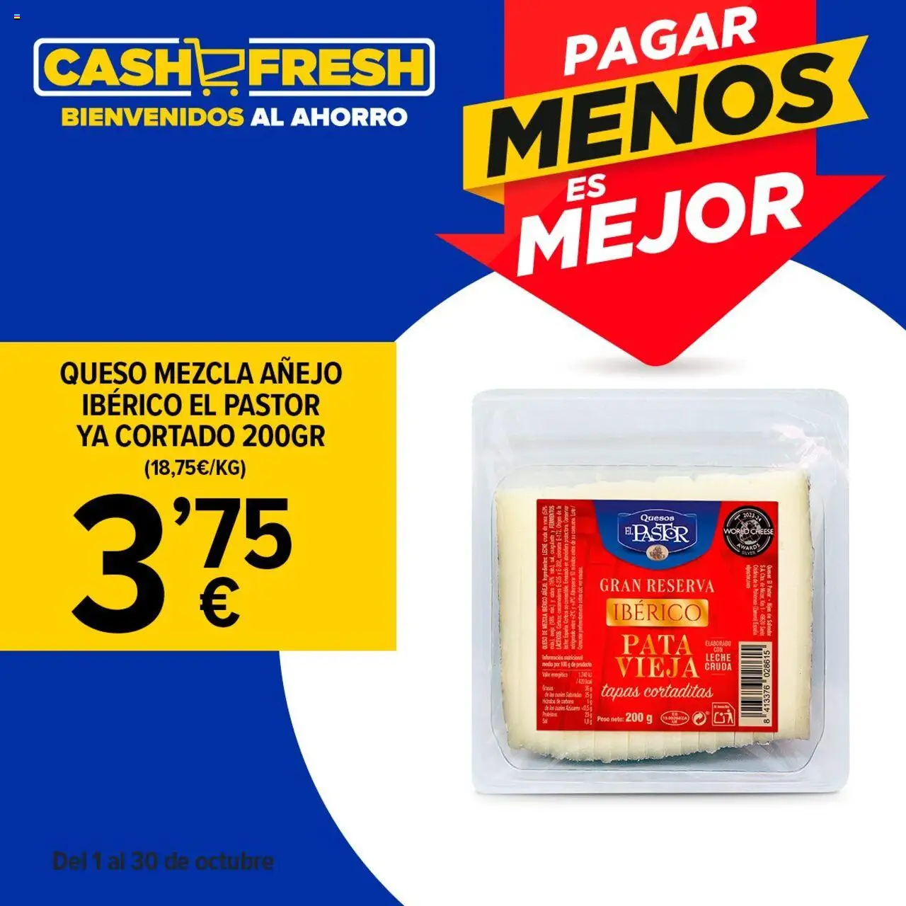 Cash Fresh folleto │ válido desde el 01.10.2025 | Página: 1 | Productos: Κρεμάστρα, Leche, Queso, Peso