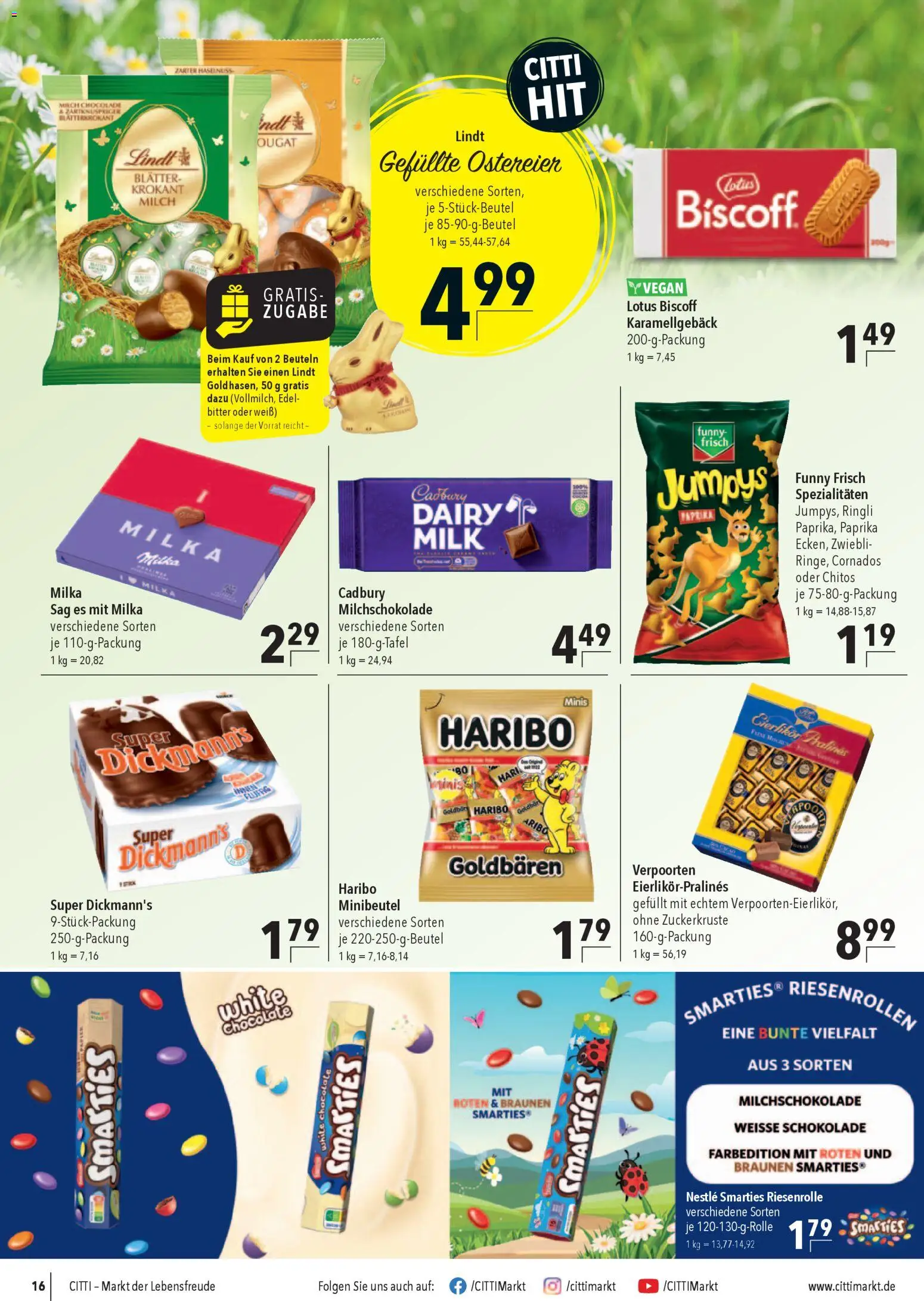 CITTI Markt Prospekt 	 – gültig ab 25.03.2026 | Seite: 18 | Produkte: Haribo, Milch, Funny frisch, Lindt