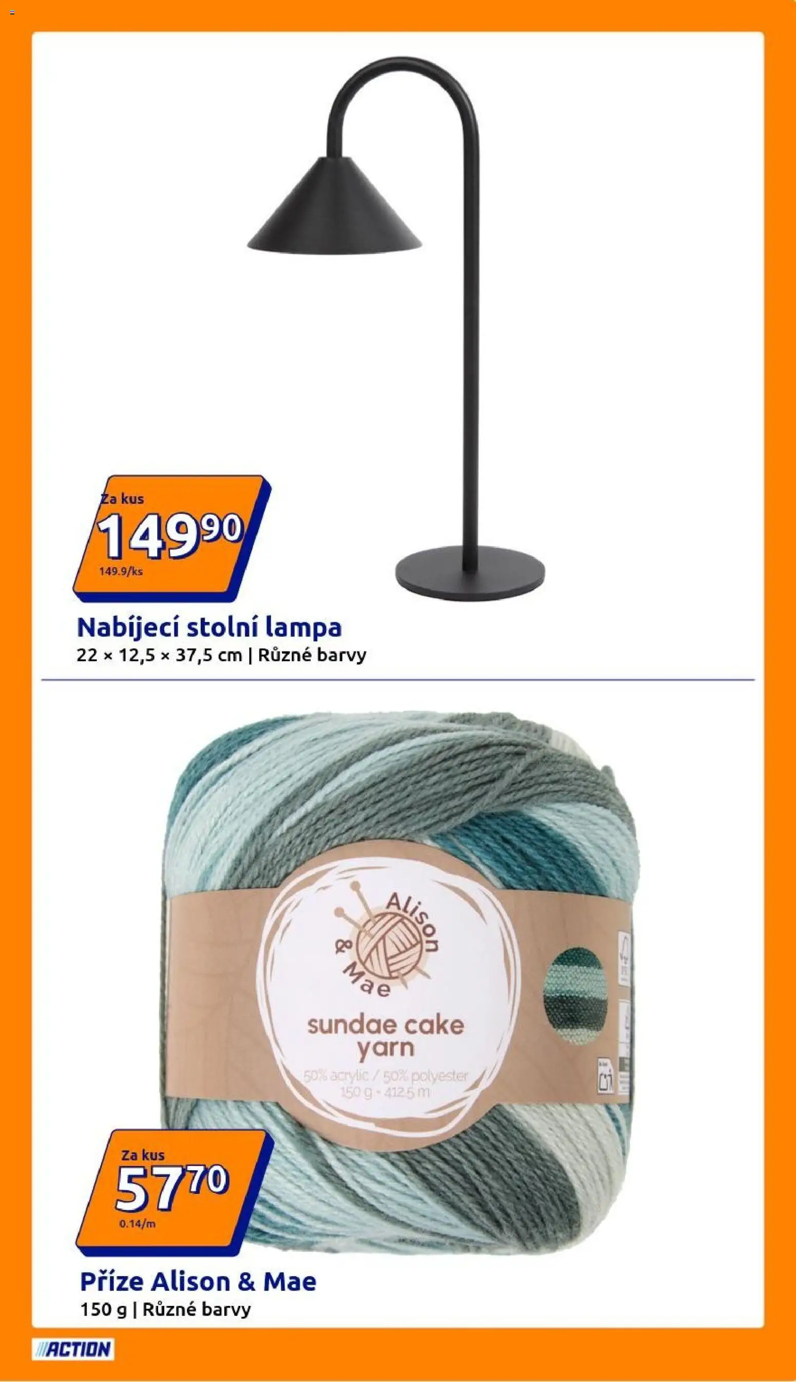 Action leták od 25.03.2026 | Strana: 7 | Produkty: Stolní lampa, Lampa, Barvy