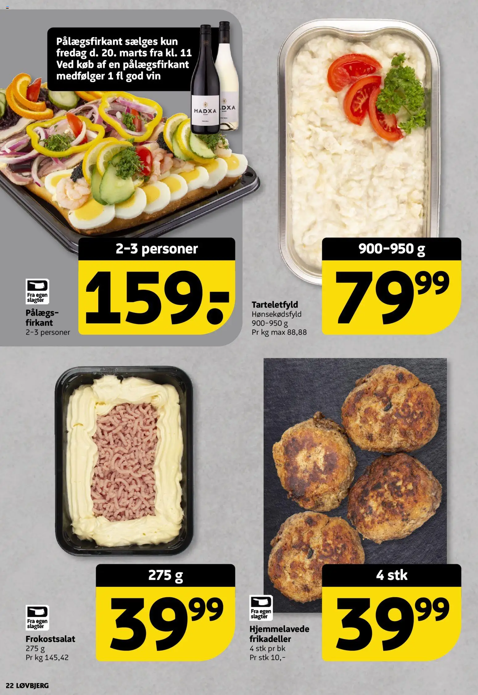 Løvbjerg tilbudsavis – gyldig fra 20.03.2026 | Side: 22 | Produkter: Vin, Frikadeller