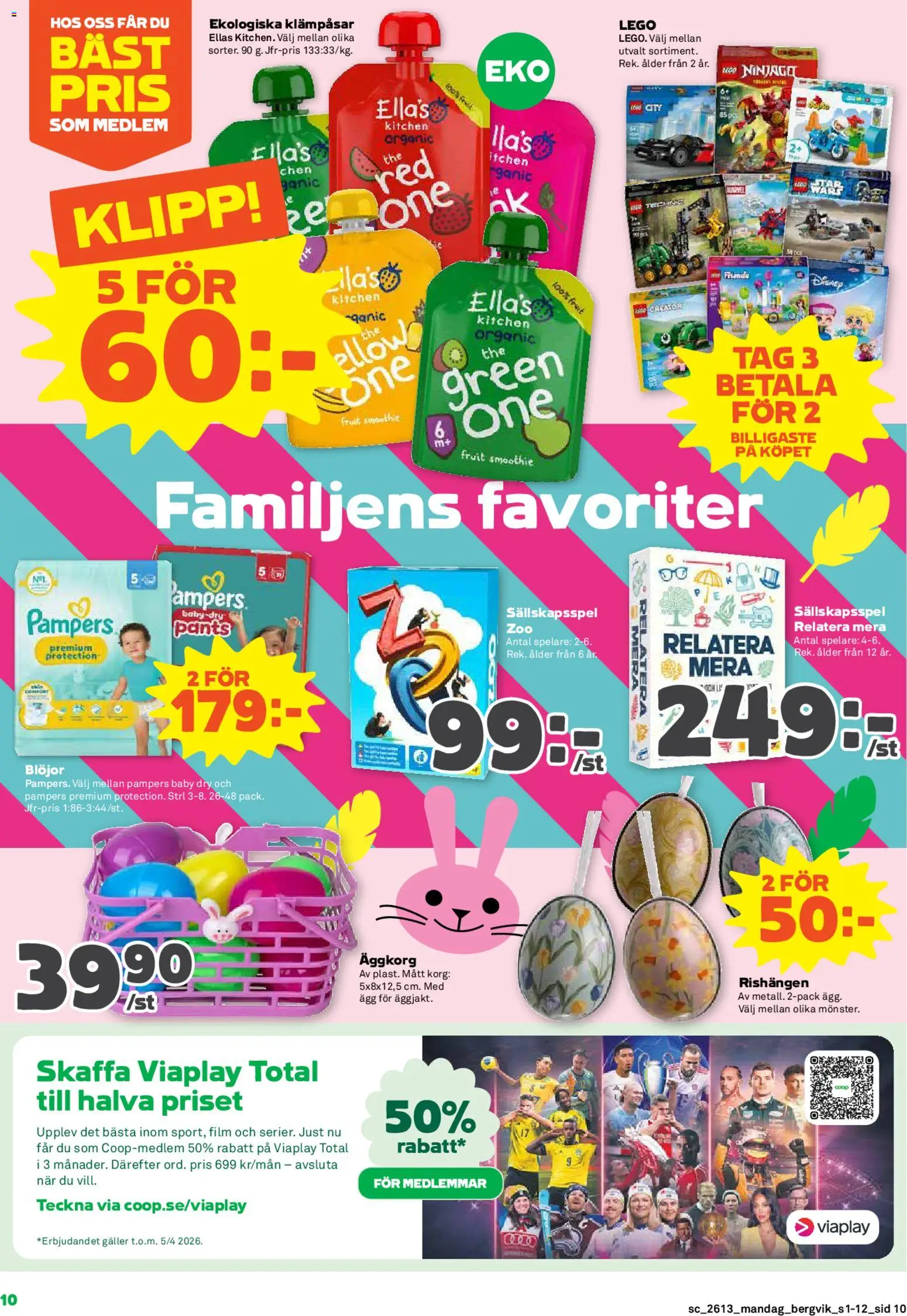 Stora Coop reklamblad aktuell från 23.03.2026 | Sida: 10 | Produkter: Galler, Korg, Ägg, Blöjor
