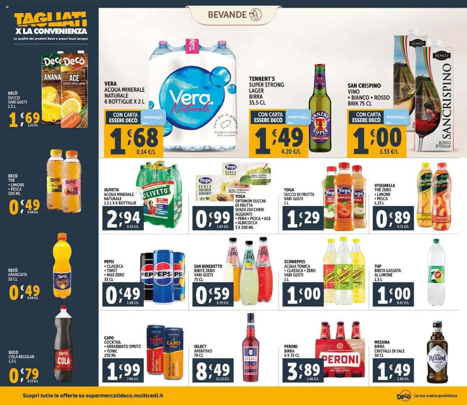 Volantino Decò del 09.01.2026 | Pagina: 16 | Prodotti: Tennent's, Birra, Arancia, Aperitivo