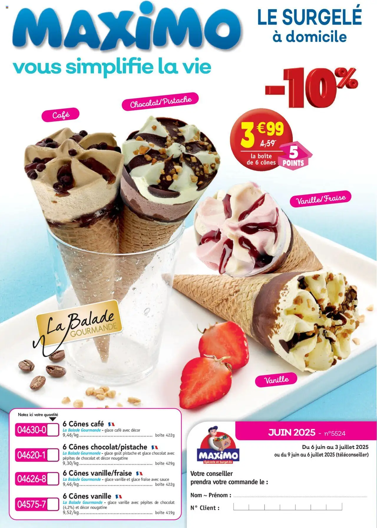 | Page: 1 | Produits: Fraise, Cônes, Café, Chocolat