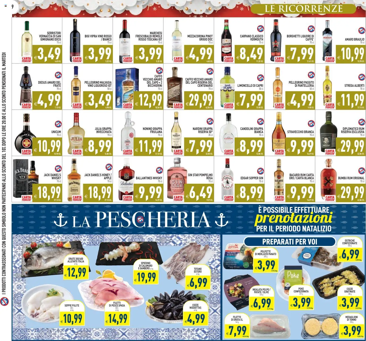 Volantino PIM Supermercati del 06.12.2025 | Pagina: 9 | Prodotti: Orata, Tonno, Totano, Vino rosso