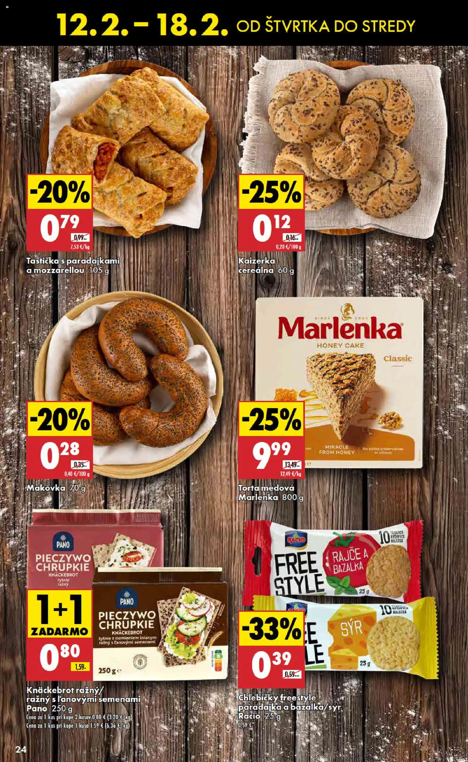 Nové Biedronka akcie – leták je platný od 12.02.2026 | Strana: 24 | Produkty: Makovka, Torta, Marlenka