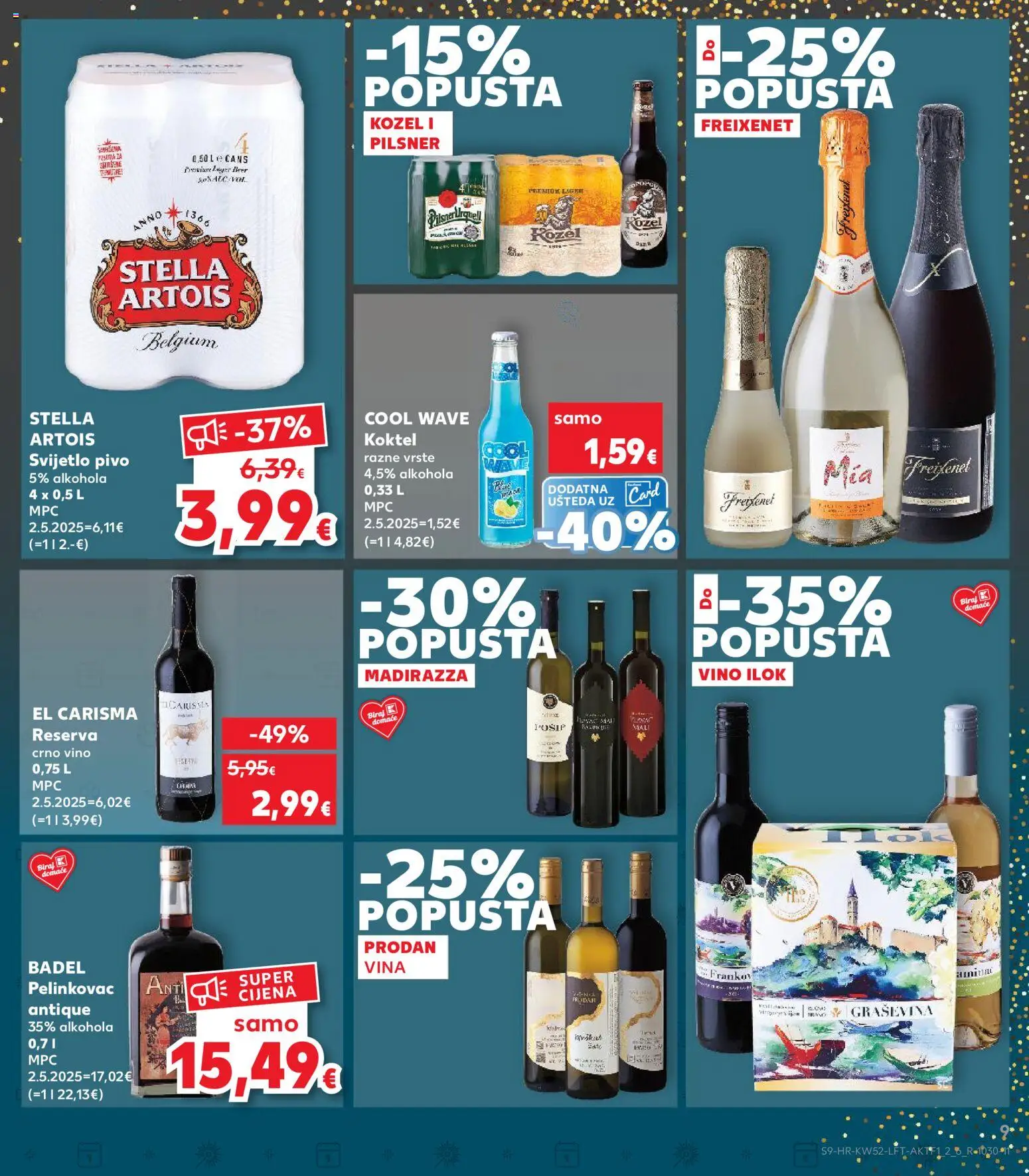 Kaufland katalog | vrijedi od 27.12.2025 | Stranica: 9 | Proizvodi: Pelinkovac, Kozel, Vino, Pelinkovac Antique