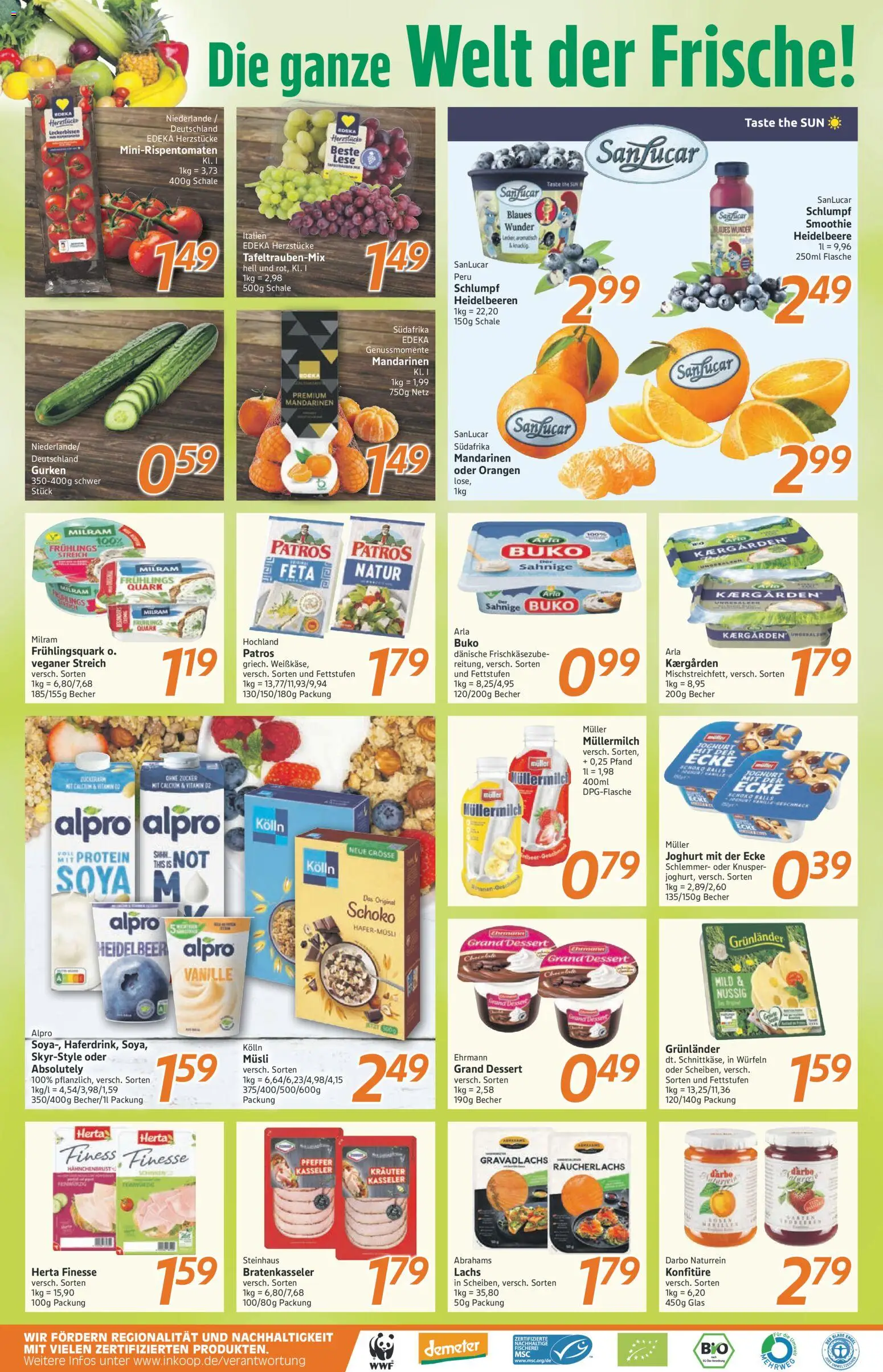 Inkoop Prospekt 	 – gültig ab 03.11.2025 | Seite: 2 | Produkte: Quark, Orangen, Lachs, Hahnchenbrust