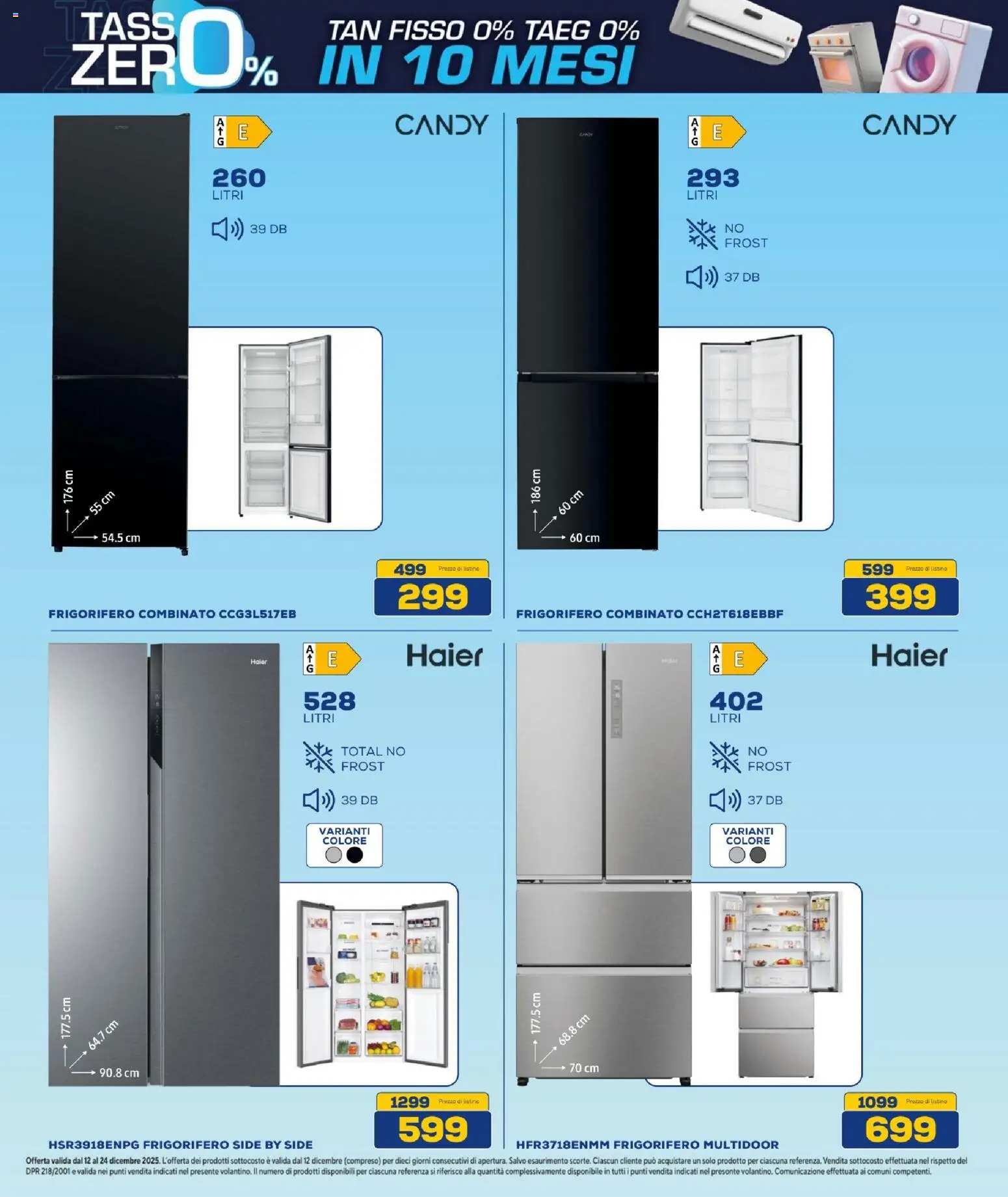 Volantino BRUNO del 12.12.2025 | Pagina: 18 | Prodotti: The, Frigorifero, Frigorifero combinato