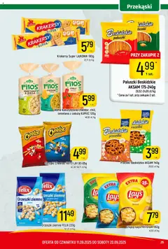 Piotruś Pan Gazetka od 11.09.2025 | Strona: 25 | Produkty: Chipsy, Lays, Orzeszki ziemne, Śmietana