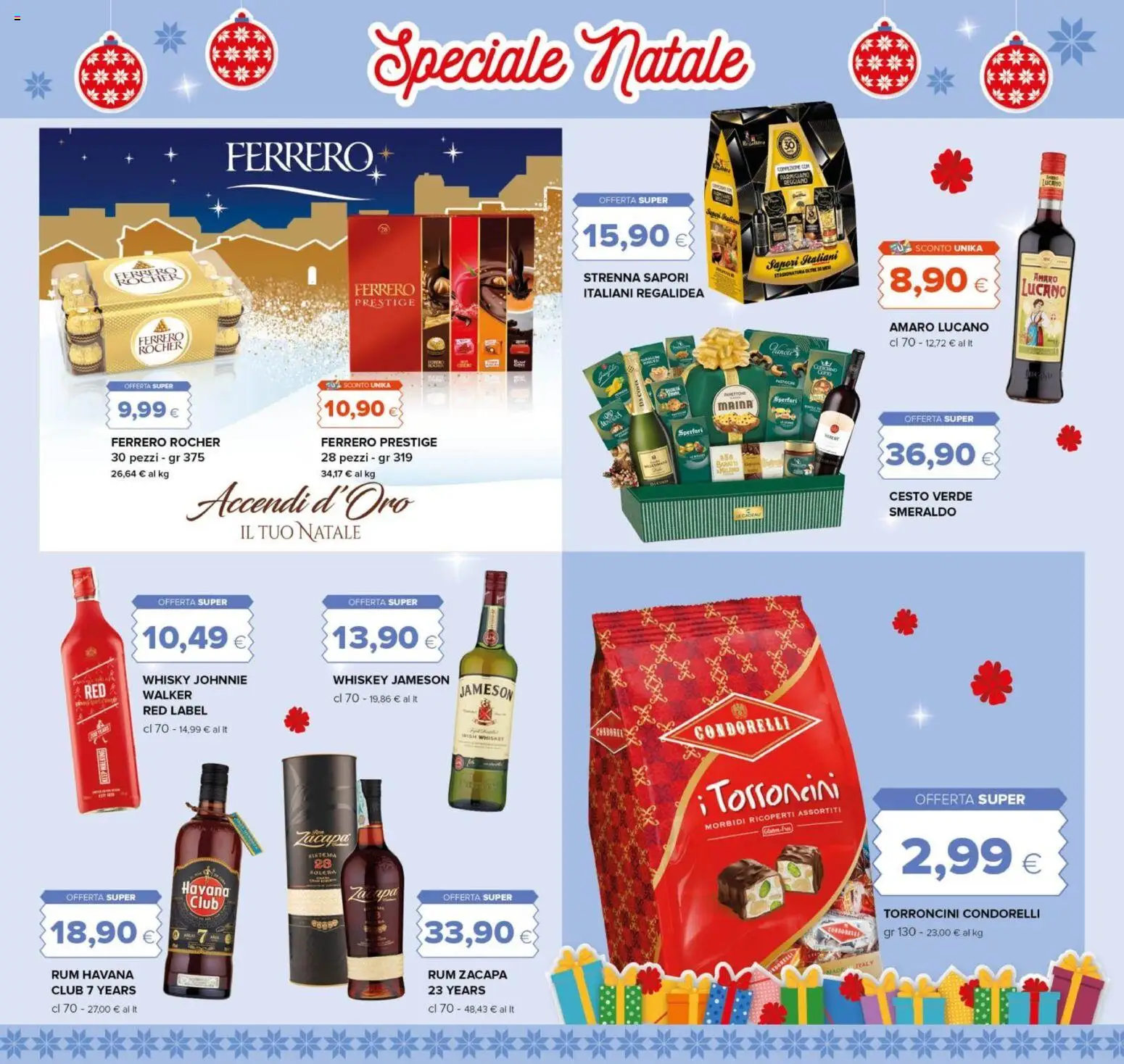 Volantino Oasi del 15.12.2025 | Pagina: 9 | Prodotti: Whisky, Rum, Torroncini, Amaro