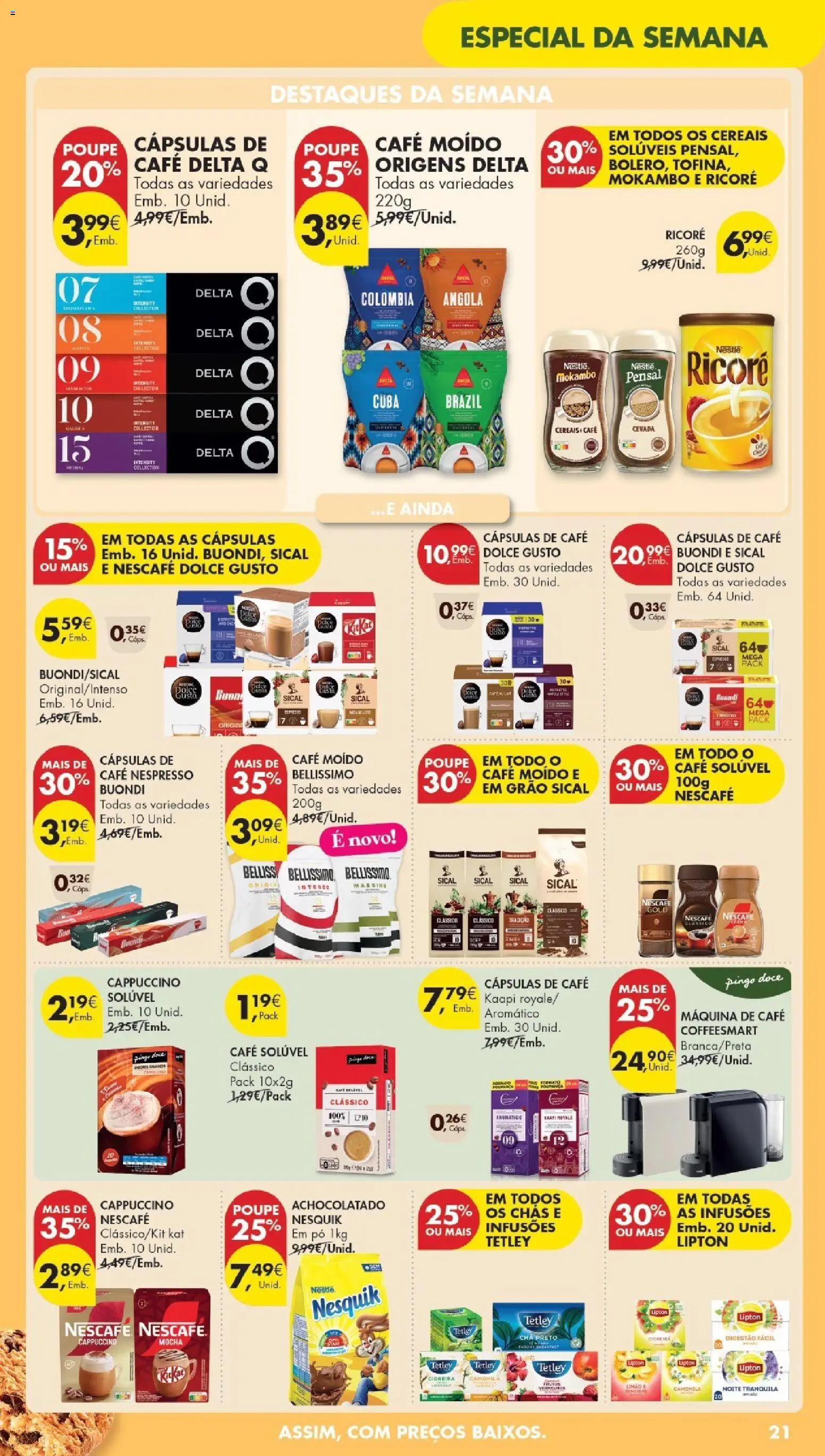 Pingo Doce Poupe Esta Semana Madeira │ válido de 14.04.2026 | Página: 21 | Produtos: Cafe buondi, Chás, Café, Chocolate