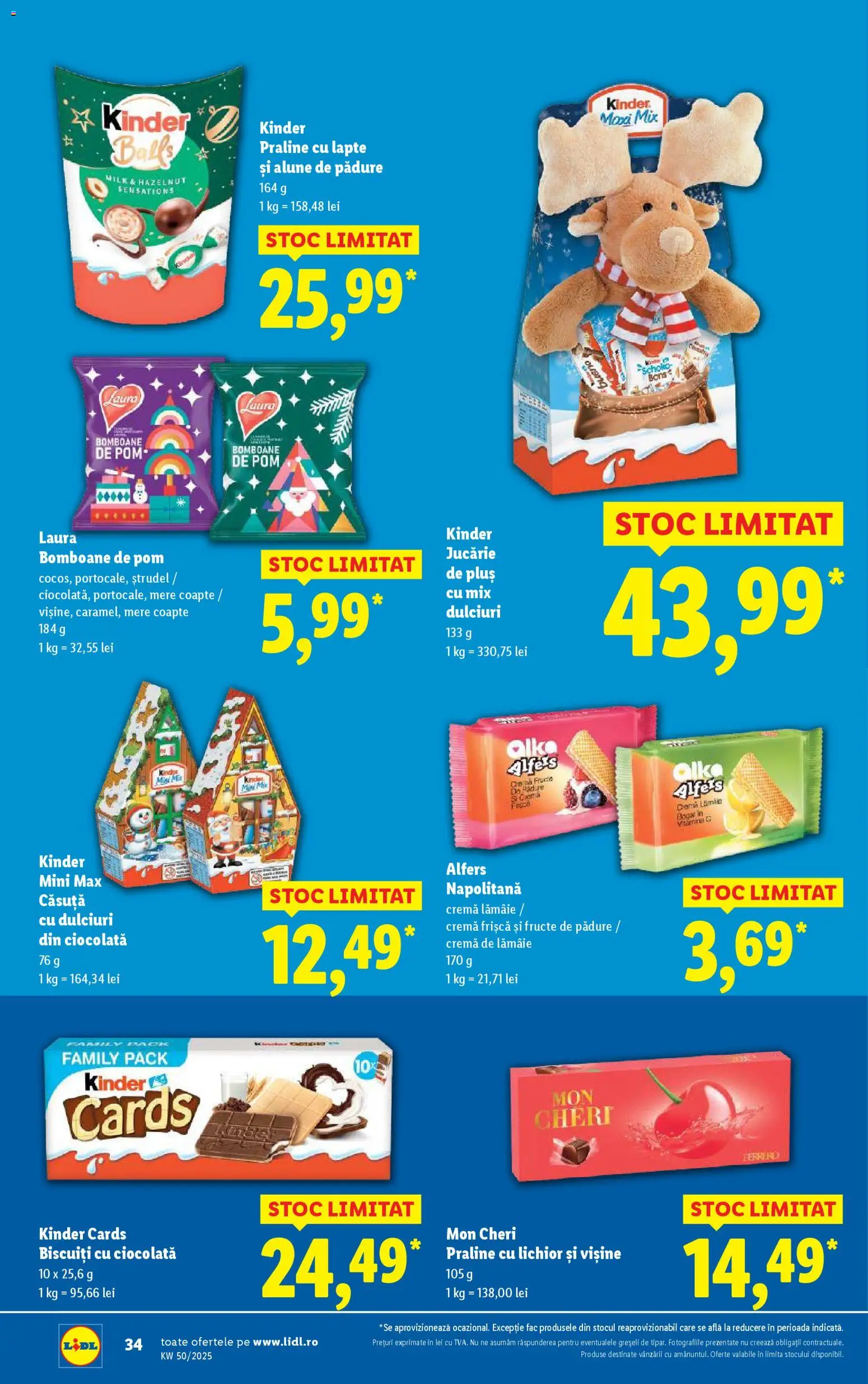Noul catalog Lidl – valabil de la 08.12.2025 | Pagină: 34 | Produse: Praline, Lichior, Ciocolată, Bomboane
