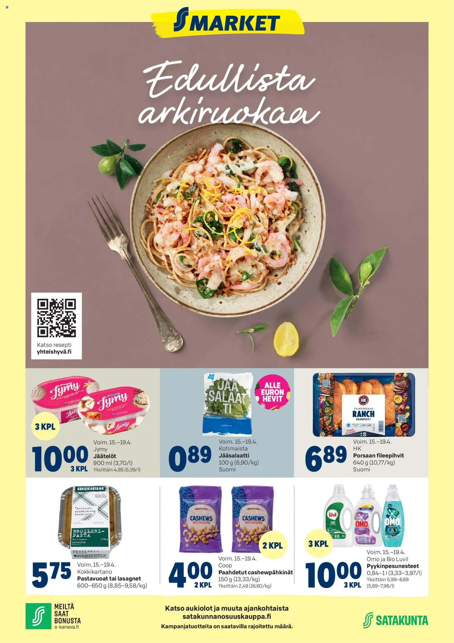 S-market - Edullista arkiruoka – voimassa 15.04.2026 alkaen | Sivu: 1 | Tuotteet: Pasta