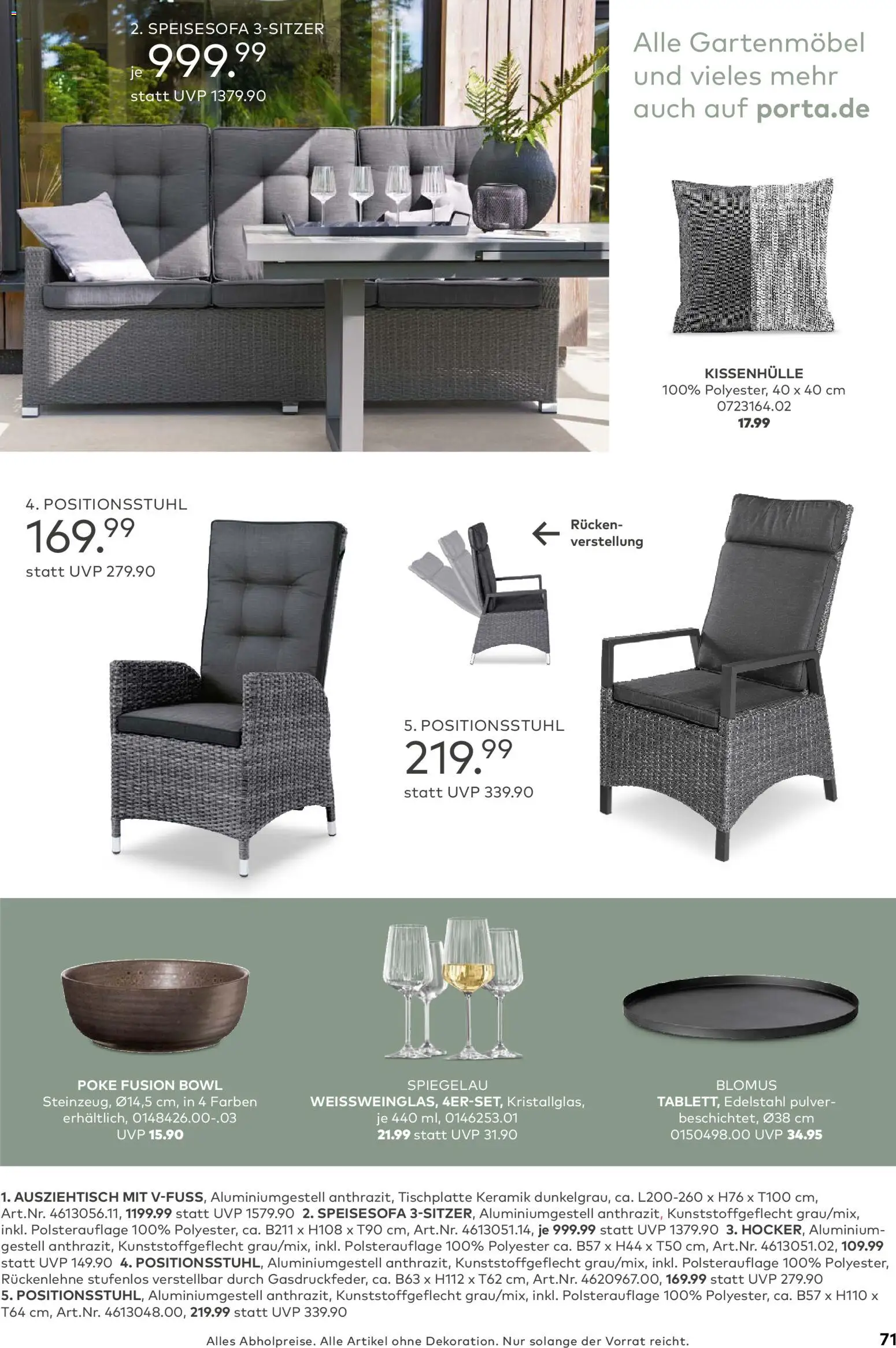 Porta! Gartenmöbel Katalog – gültig ab 01.03.2026 | Seite: 71 | Produkte: Gartenmöbel