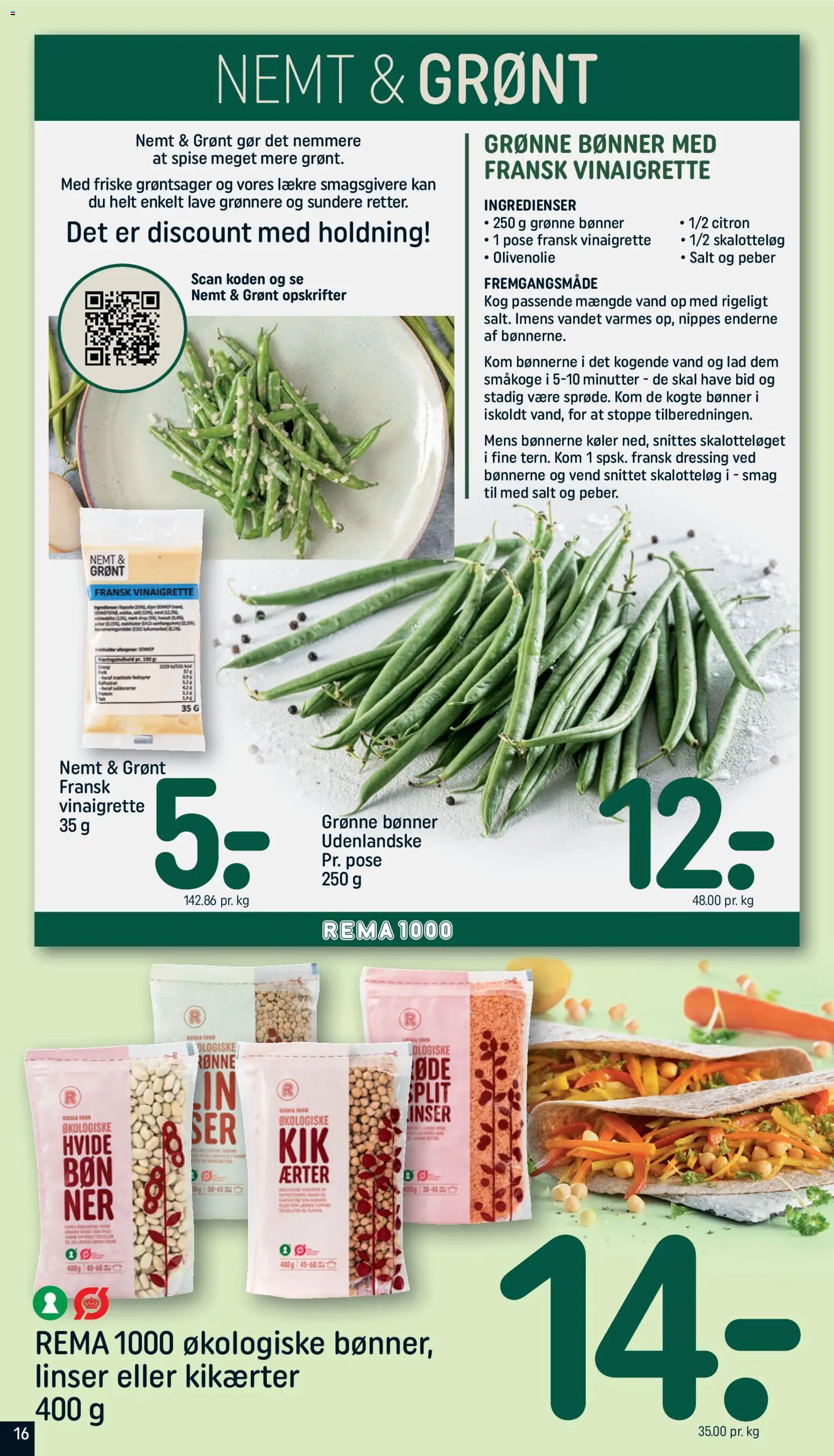 Rema 1000 tilbudsavis – gyldig fra 08.02.2026 | Side: 16 | Produkter: Salt, Peber, Linser, Skalotteløg