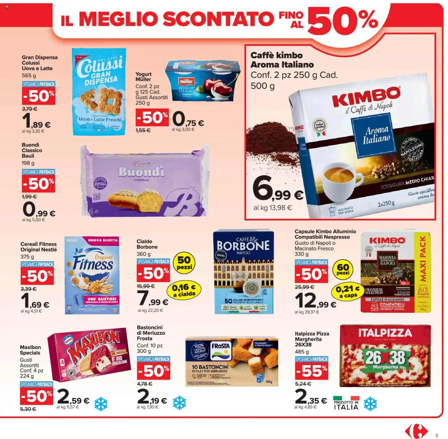 Volantino Carrefour del 07.04.2026 | Pagina: 3 | Prodotti: Uova, Pizza, Pesce, Latte