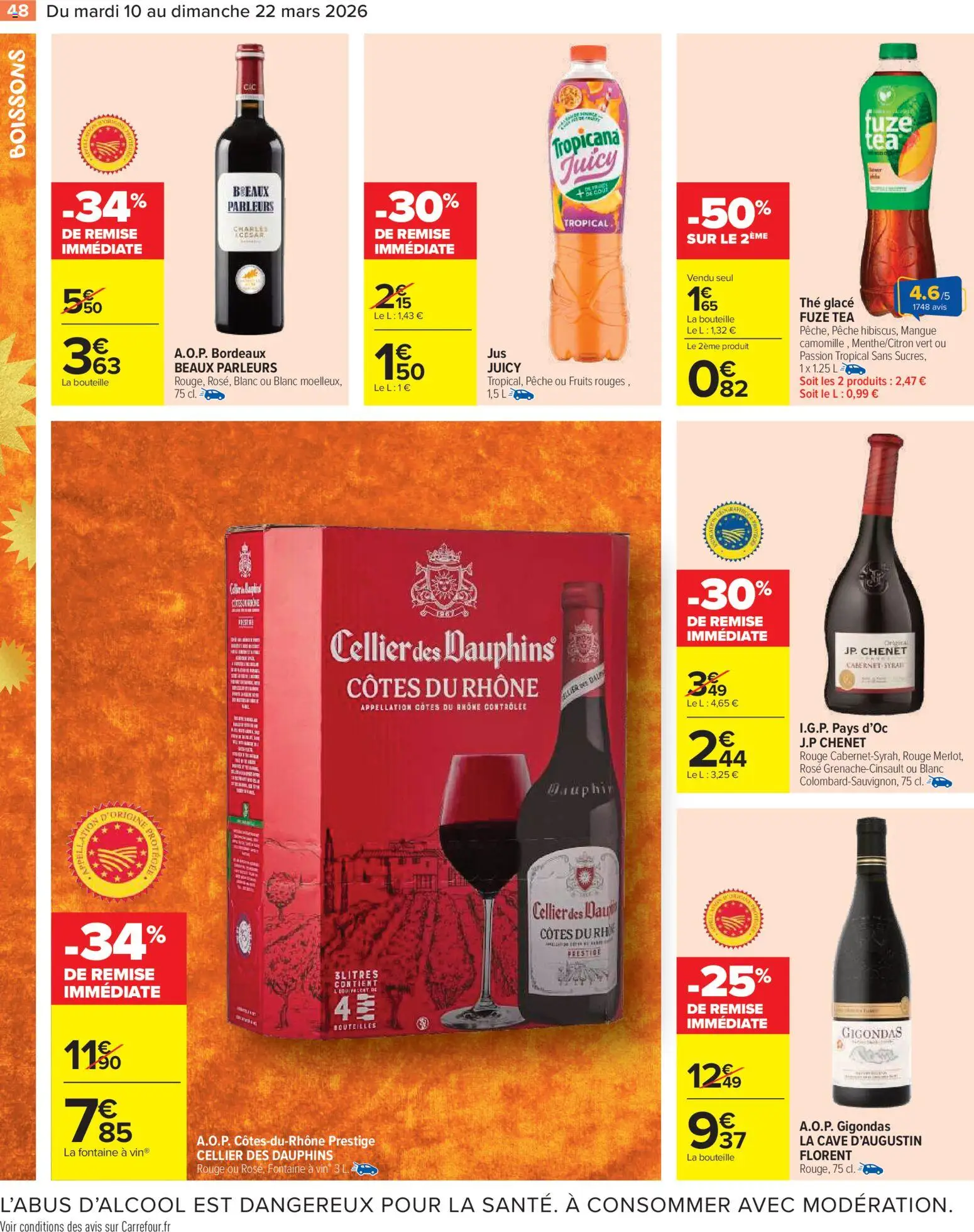 {H1} | Page: 50 | Produits: Mangue, Pêche, Thé glacé, Vin