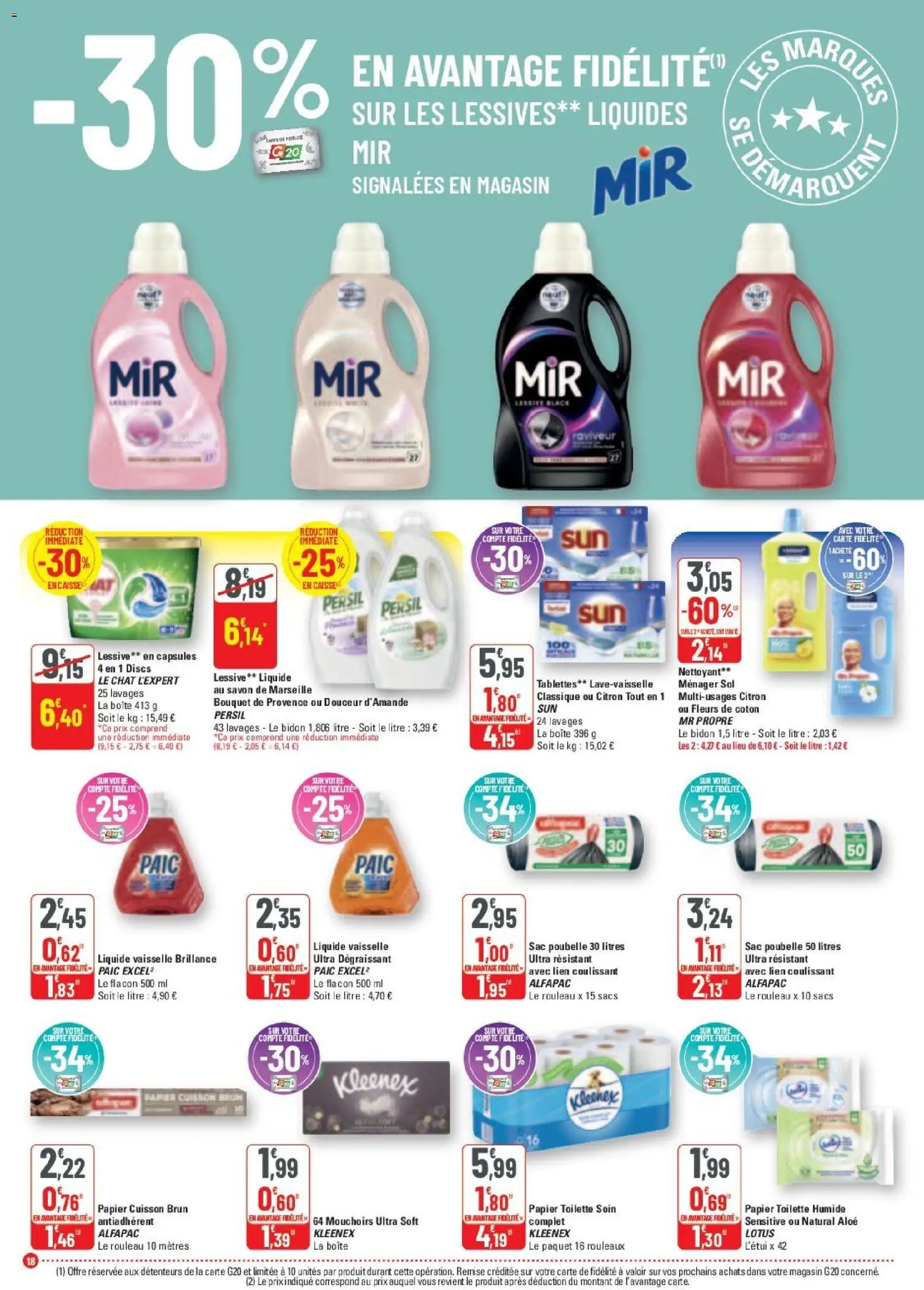 {H1} | Page: 18 | Produits: Citron, Savon de marseille, Mouchoirs, Lessive