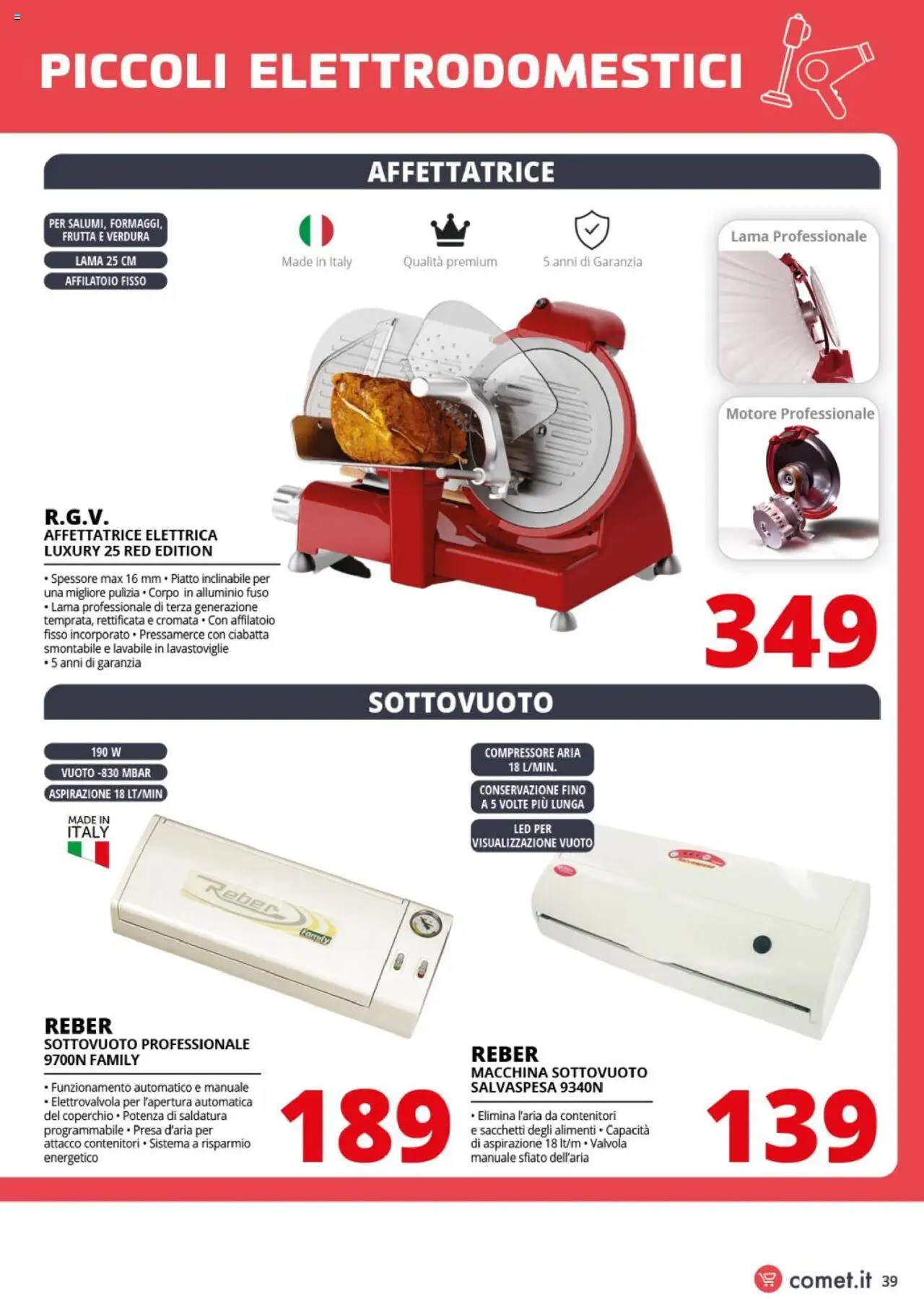 Volantino Comet del 18.09.2025 | Pagina: 39 | Prodotti: Compressore, Frutta, Lavastoviglie, Alluminio