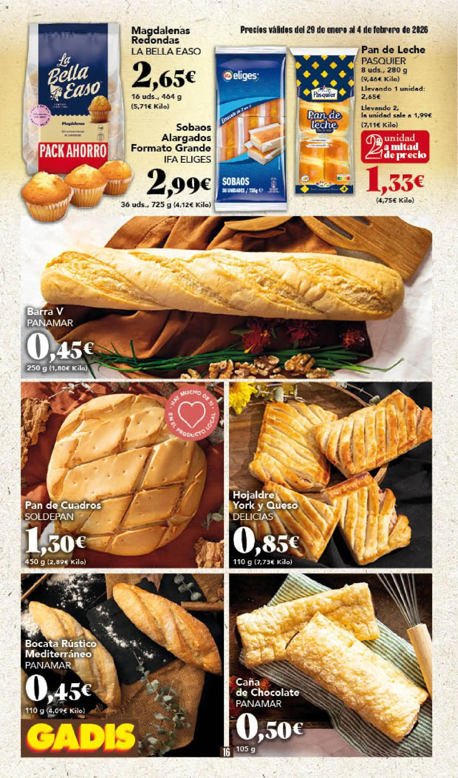 Gadis - folleto │ válido desde el 29.01.2026 | Página: 16 | Productos: Leche, Queso, Pan, Pan de leche