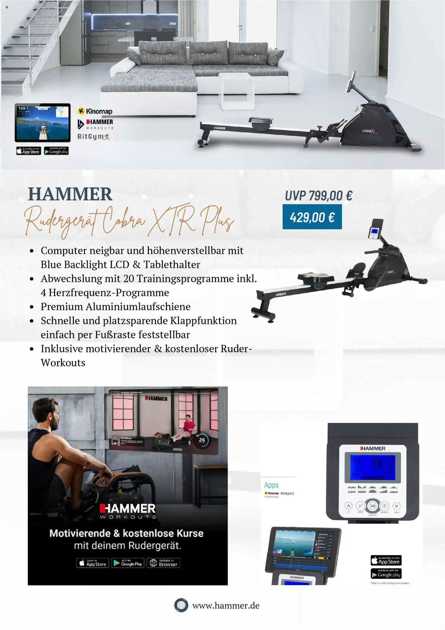 Hammer Prospekt 	 – gültig ab 29.12.2025 | Seite: 10 | Produkte: Rudergerät, Tablet, Computer