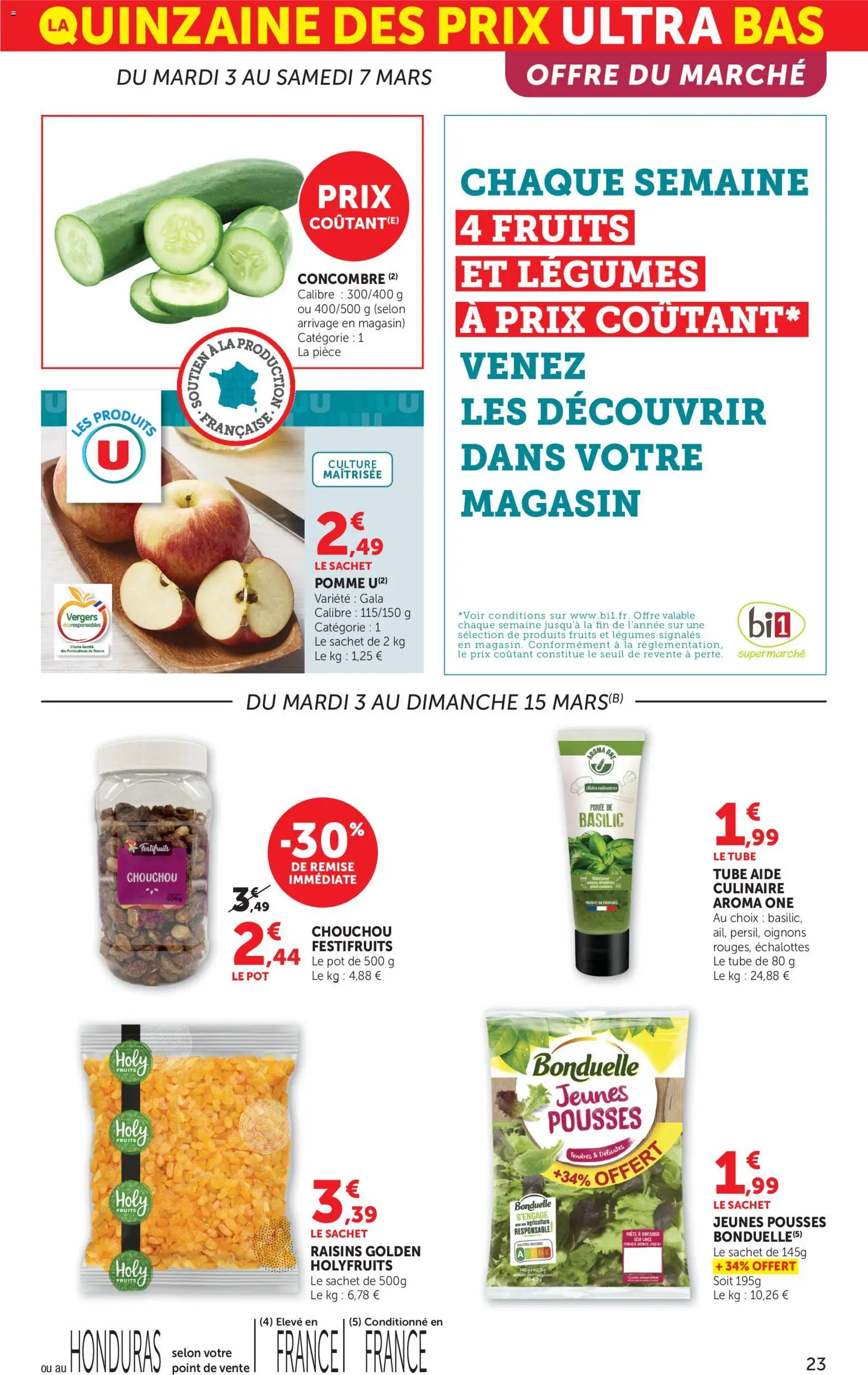 {H1} | Page: 23 | Produits: Concombre, Pomme, Chouchou, Oignons