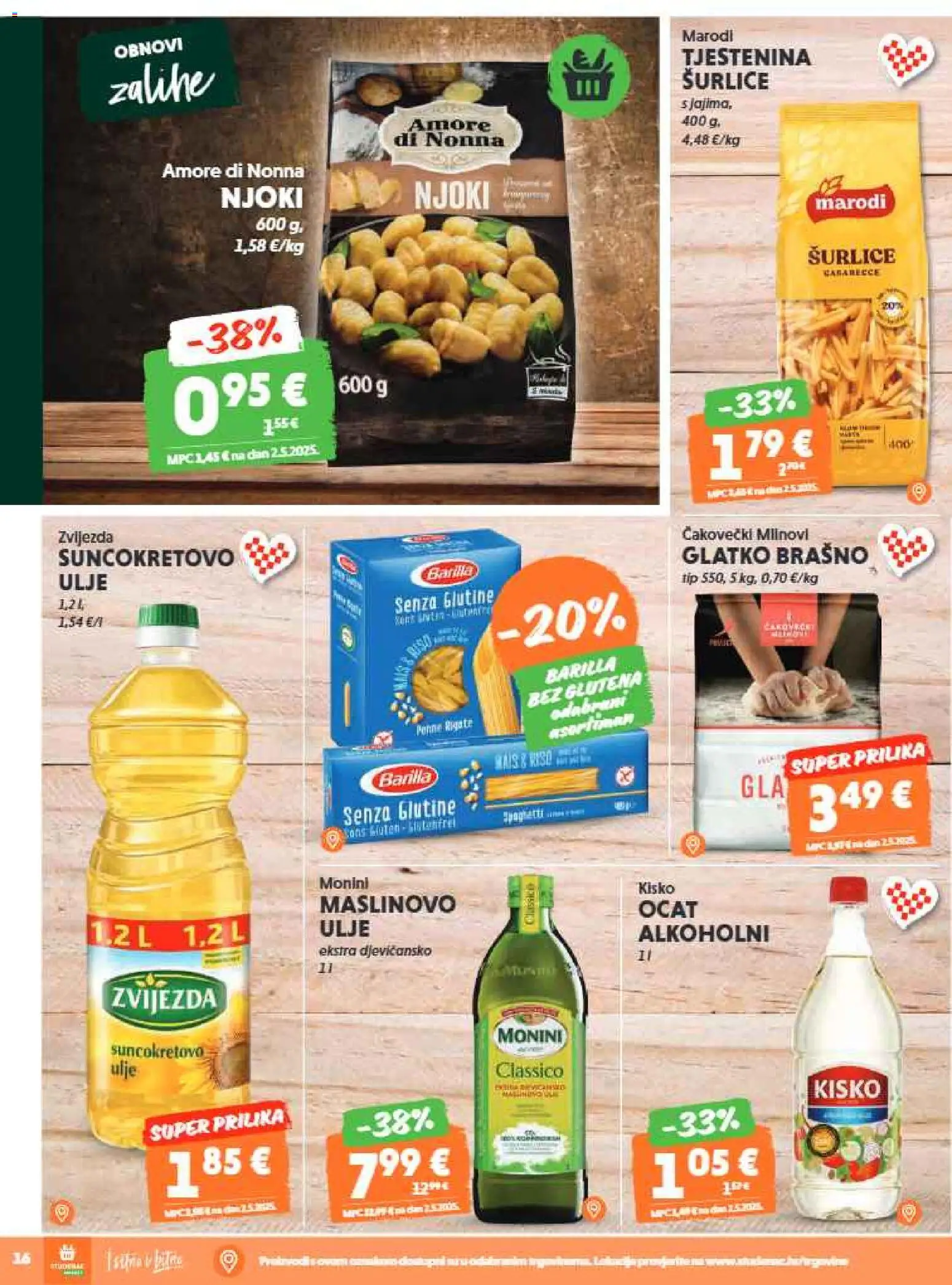 Studenac katalog | vrijedi od 04.03.2026 | Stranica: 16 | Proizvodi: Ulje, Njoki, Ocat, Barilla