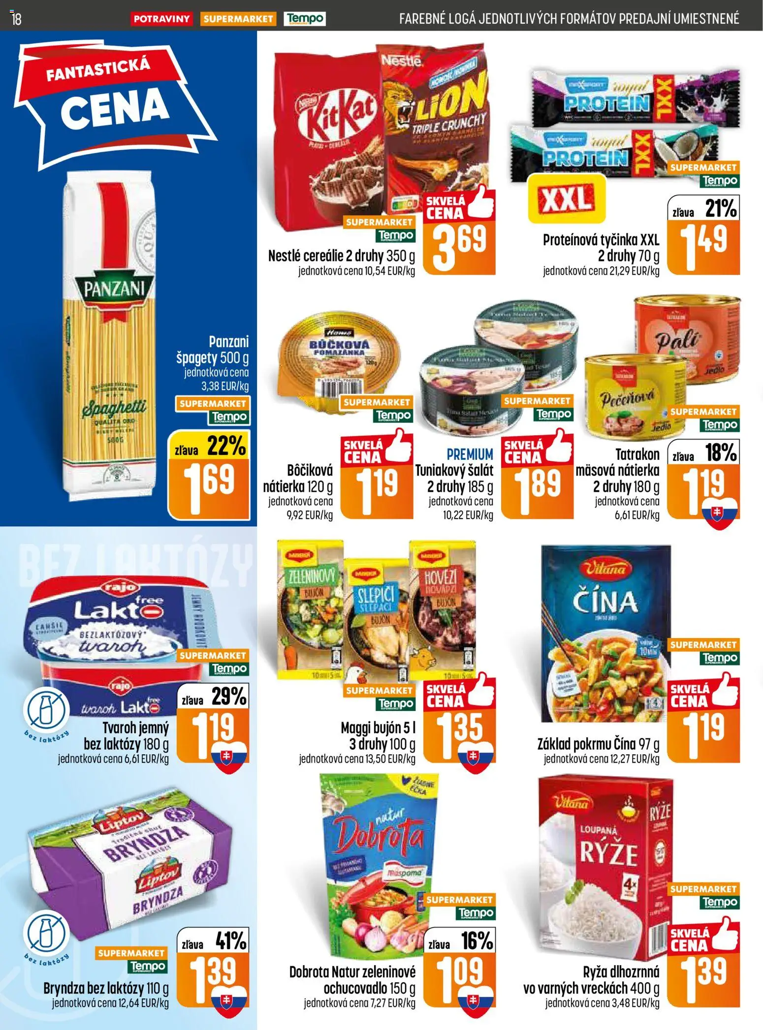 Nové COOP Jednota akcie – leták je platný od 30.04.2026 | Strana: 18 | Produkty: Bujón, Ryža, Bryndza, Cereálie