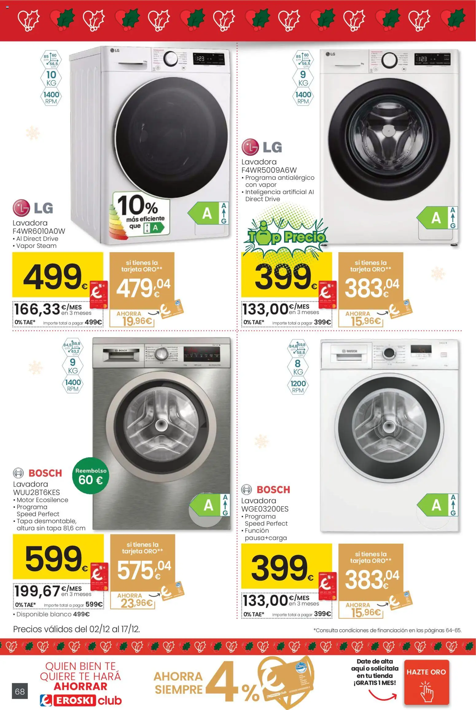 Eroski - Ofertón Navidad  │ válido desde el 27.11.2025 | Página: 68 | Productos: Té, Lavadora