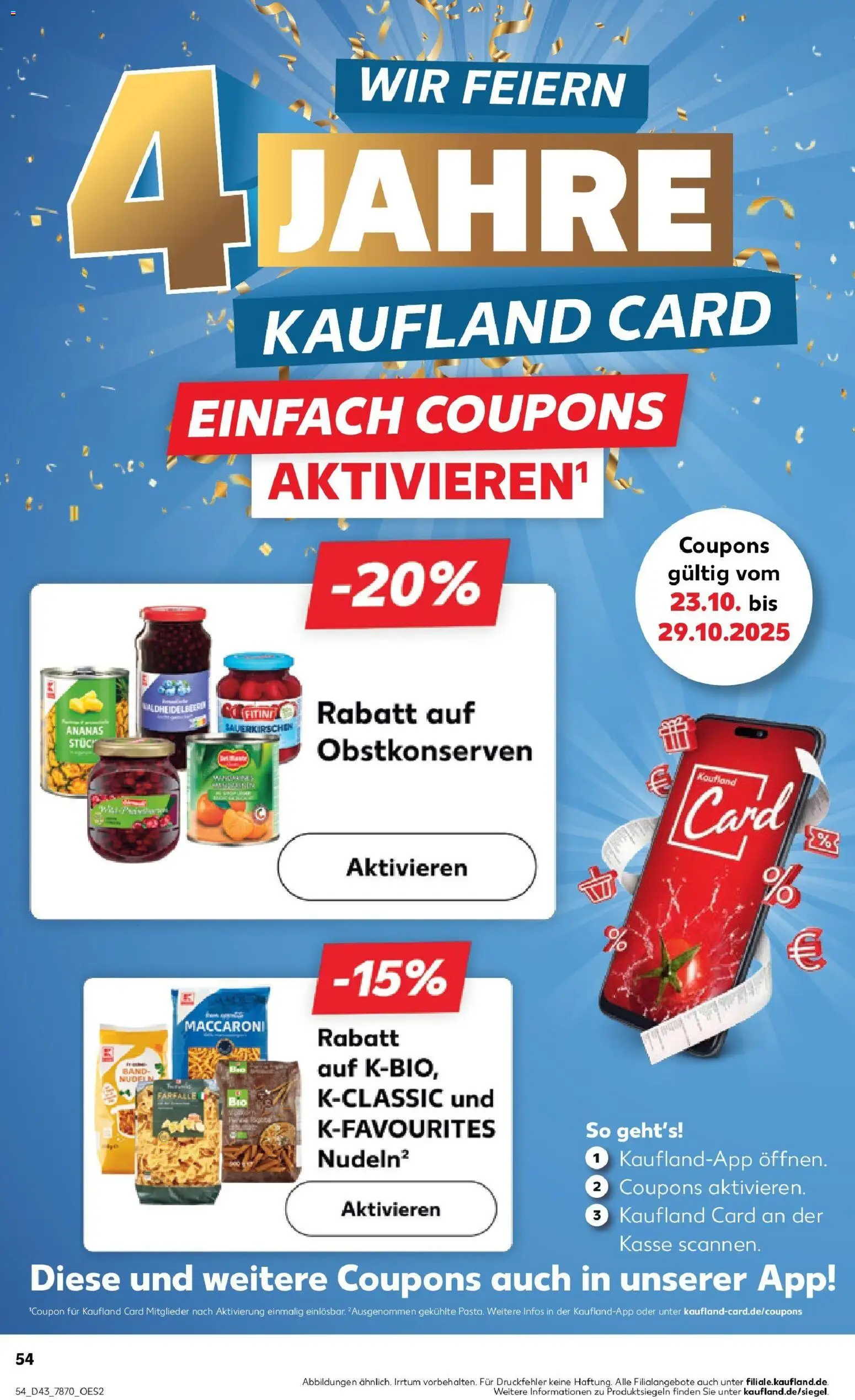 Kaufland prospekt Karlsruhe	 – gültig ab 27.10.2025 | Seite: 54 | Produkte: Mandarinen, Ananas, Pasta, Nudeln