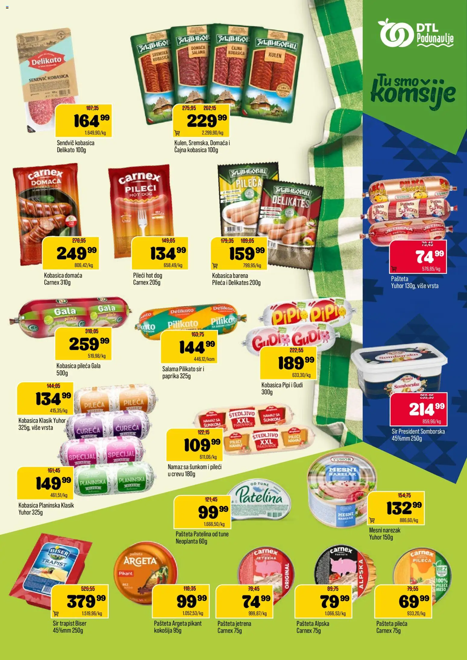 Podunavlje katalog - važi od 28.01.2026 | Strana: 5 | Proizvode: Narezak, Hot dog, Salama, Pašteta