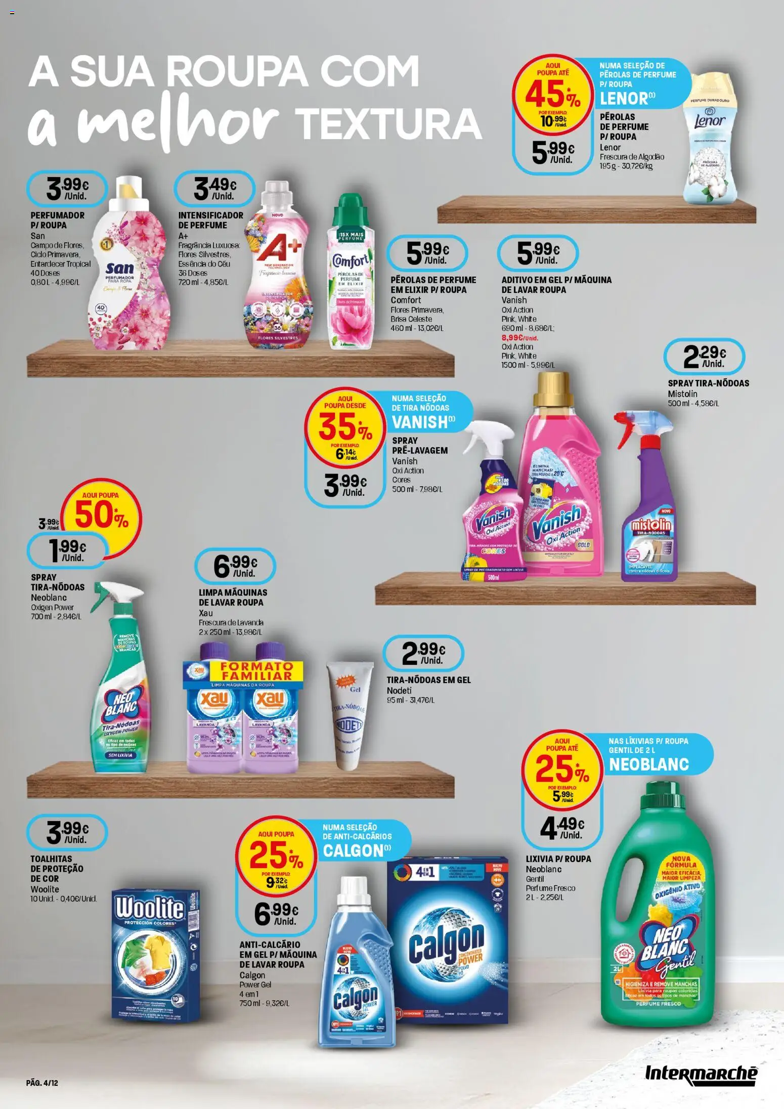 Intermarché Limpeza Super │ válido de 05.03.2026 | Página: 4 | Produtos: Flores, Fragrância, Algodão, Roupas