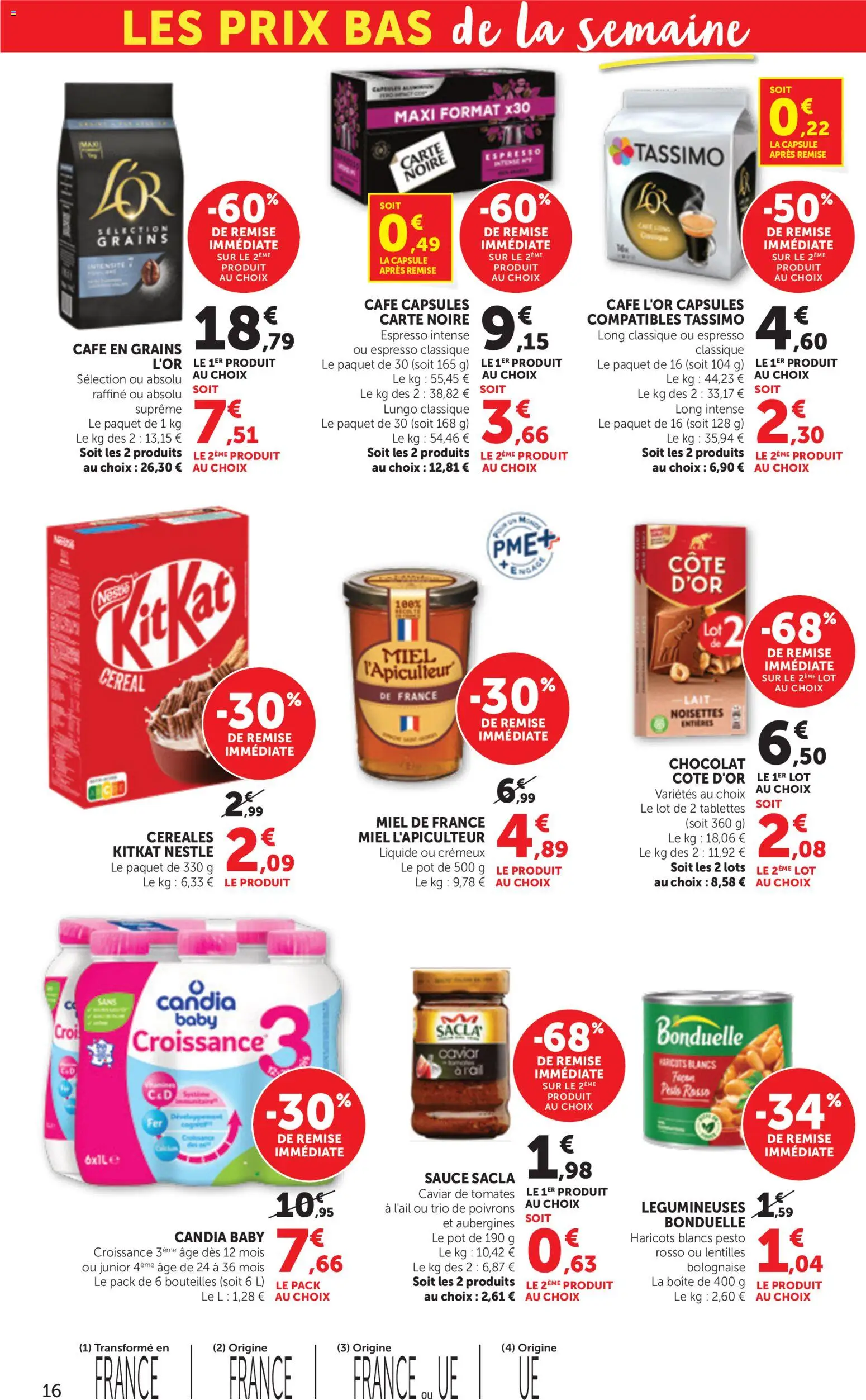 {H1} | Page: 16 | Produits: Caviar, Pesto, Lait, Céréales