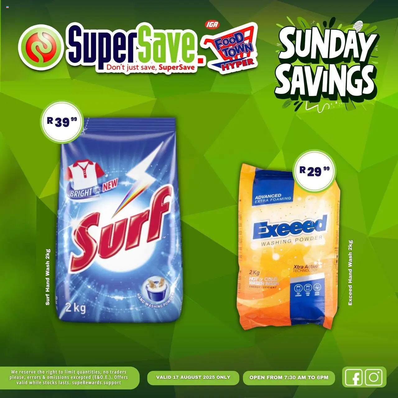 Super Save Sunday Specials │ valid from 17.08.2025 | Page: 15 | Products: Powder, Water, Washing powder