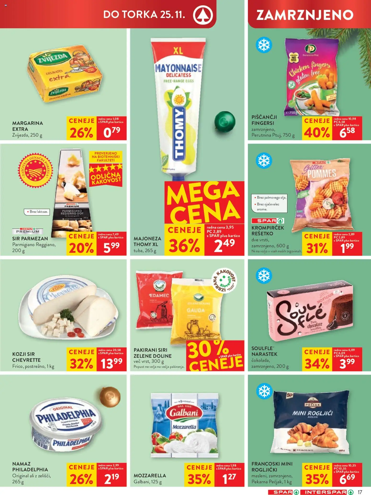 Novi Spar katalog ponudbe – veljaven od 19.11.2025 | Stran: 17 | Izdelki: Pekarna, Rogljički, Gauda, Margarina