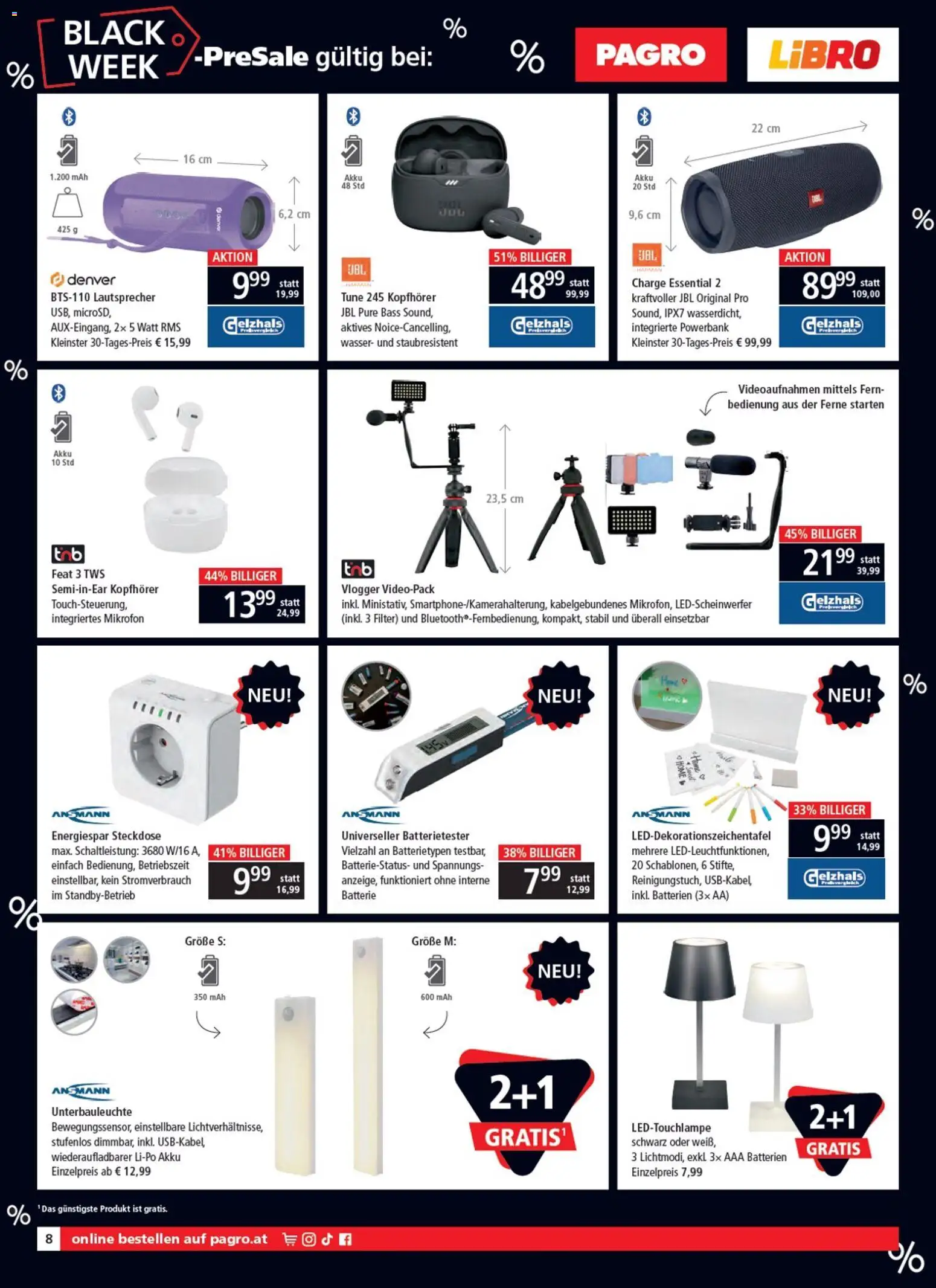 Libro - Black Friday gültig ab 13.11.2025 | Seite: 8 | Produkte: Wasser, Mikrofon, Steckdose, Batterie