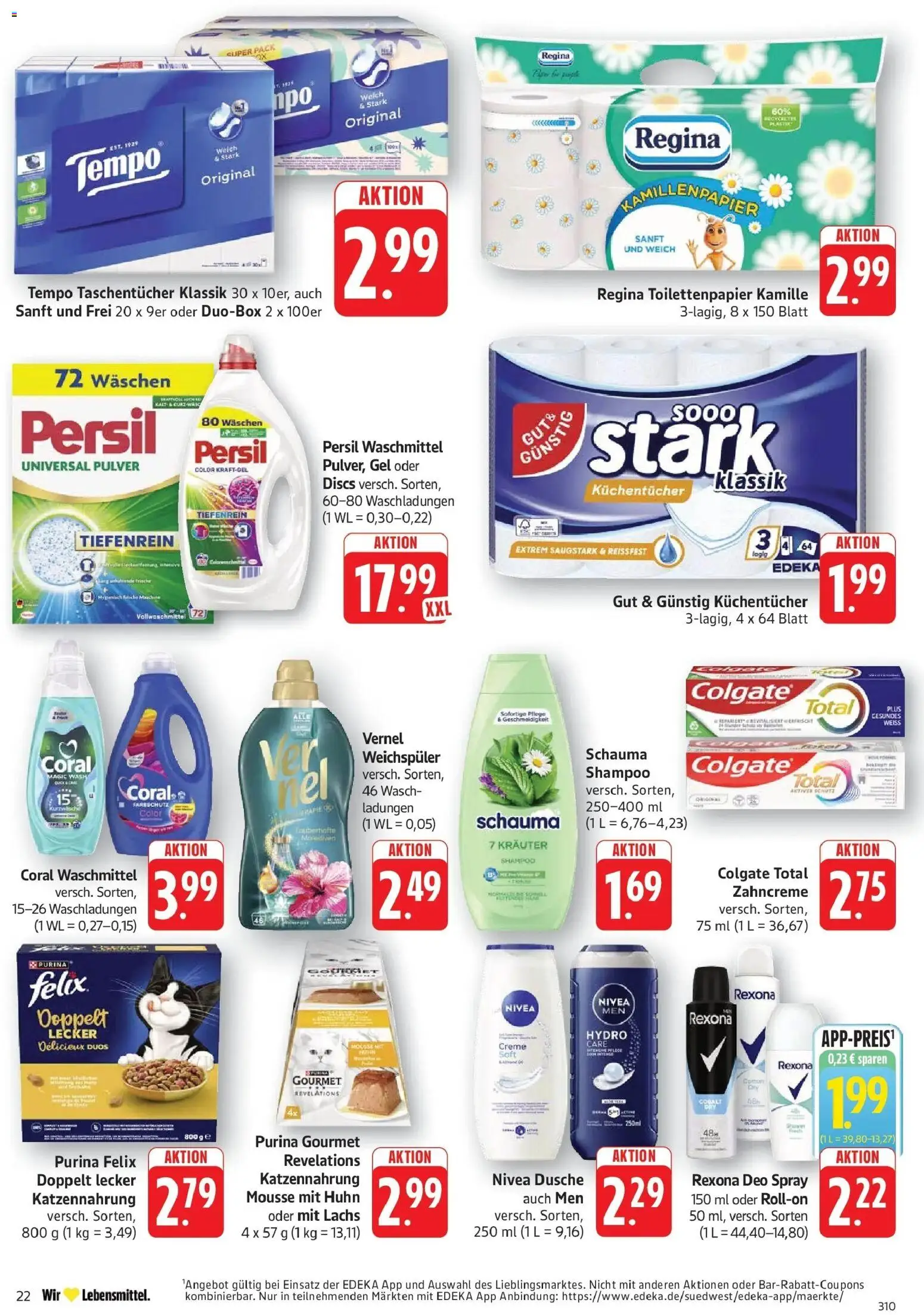 Edeka prospekt Göppingen	 – gültig ab 20.04.2026 | Seite: 22 | Produkte: Shampoo, Deodorant, Lachs, Tempo