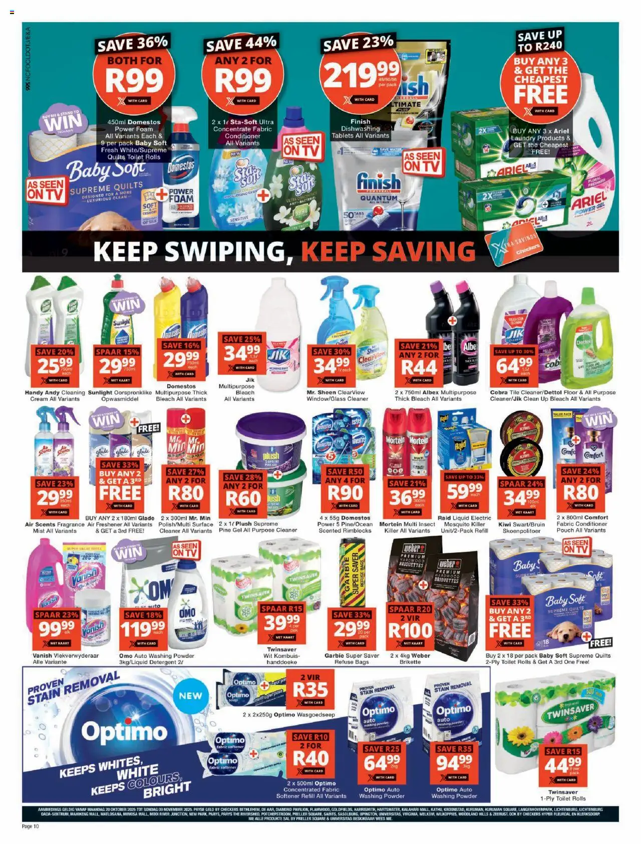 New Checkers catalogue – valid from 20.10.2025 | Page: 10 | Products: Toilet, Powder, Conditioner, Foam