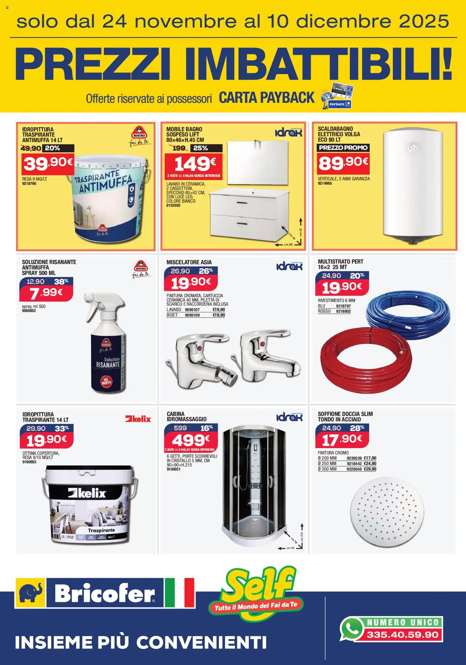 Volantino Self del 24.11.2025 | Pagina: 5 | Prodotti: Mobile, Scaldabagno, Doccia, Specchio