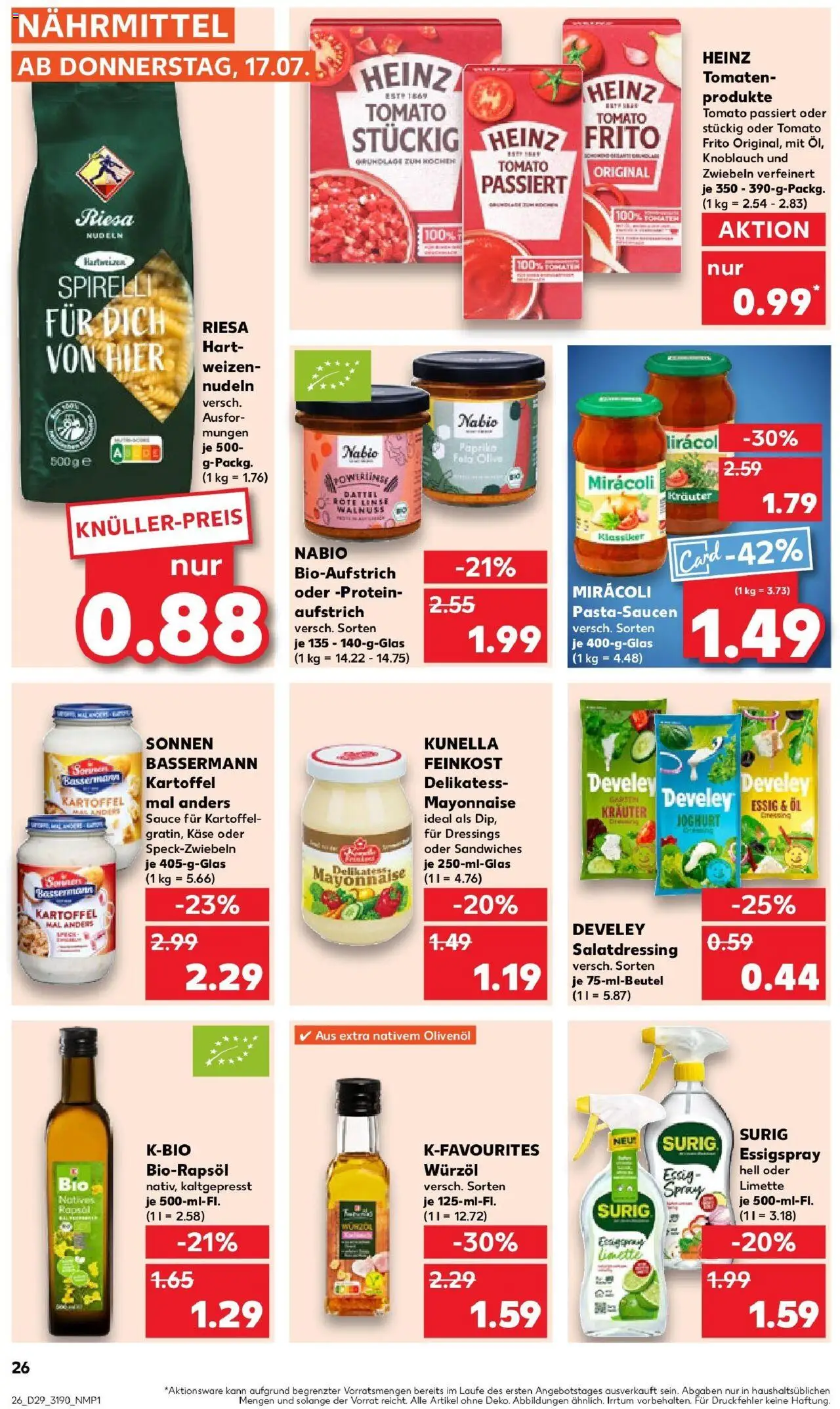 Kaufland prospekt Glauchau	 - gültig ab dem 21.07.2025 | Seite: 39 | Produkte: Käse, Öl, Essig, Zwiebeln