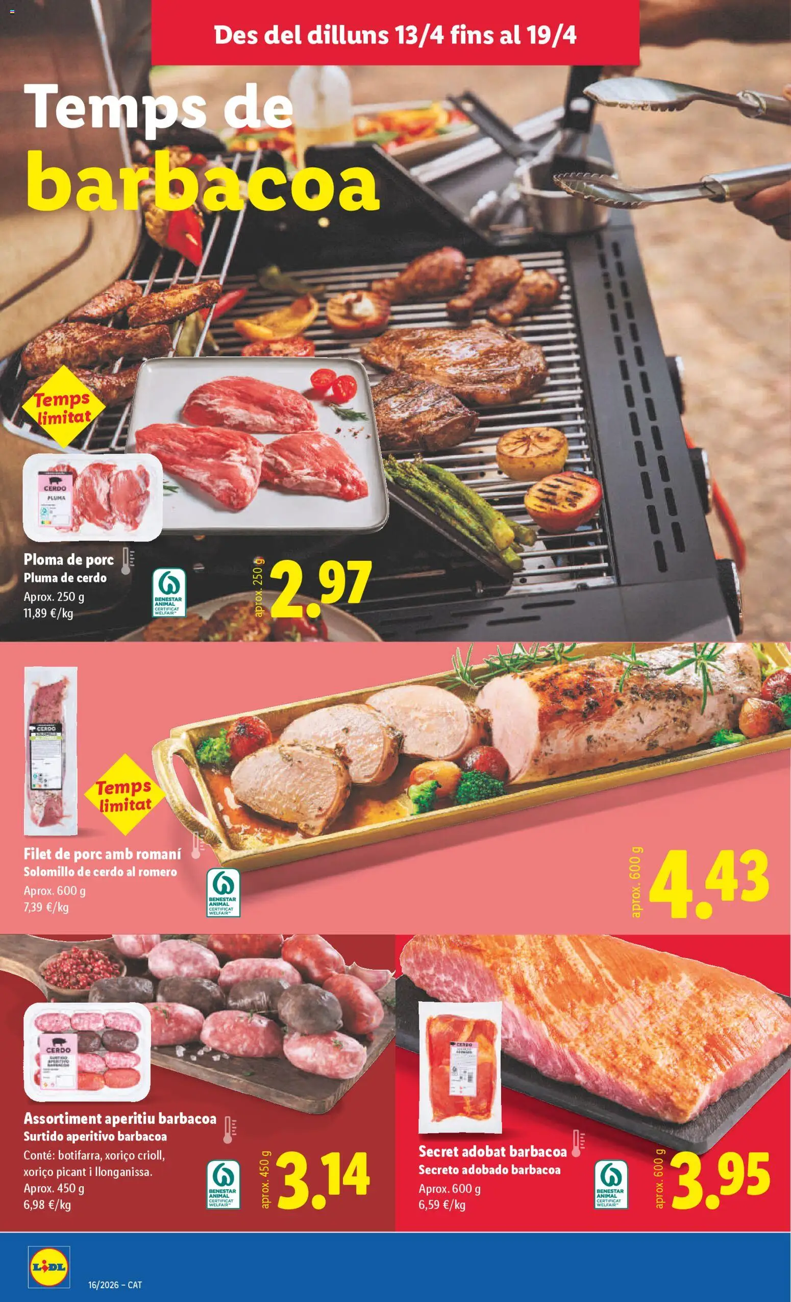 Lidl folleto │ válido desde el 13.04.2026 | Página: 8 | Productos: Solomillo de cerdo, Cerdo, Barbacoa