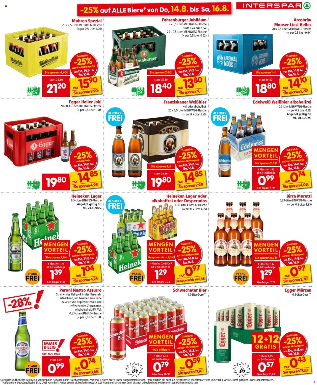 Interspar Flugblatt gültig ab 14.08.2025 | Seite: 3 | Produkte: Bier