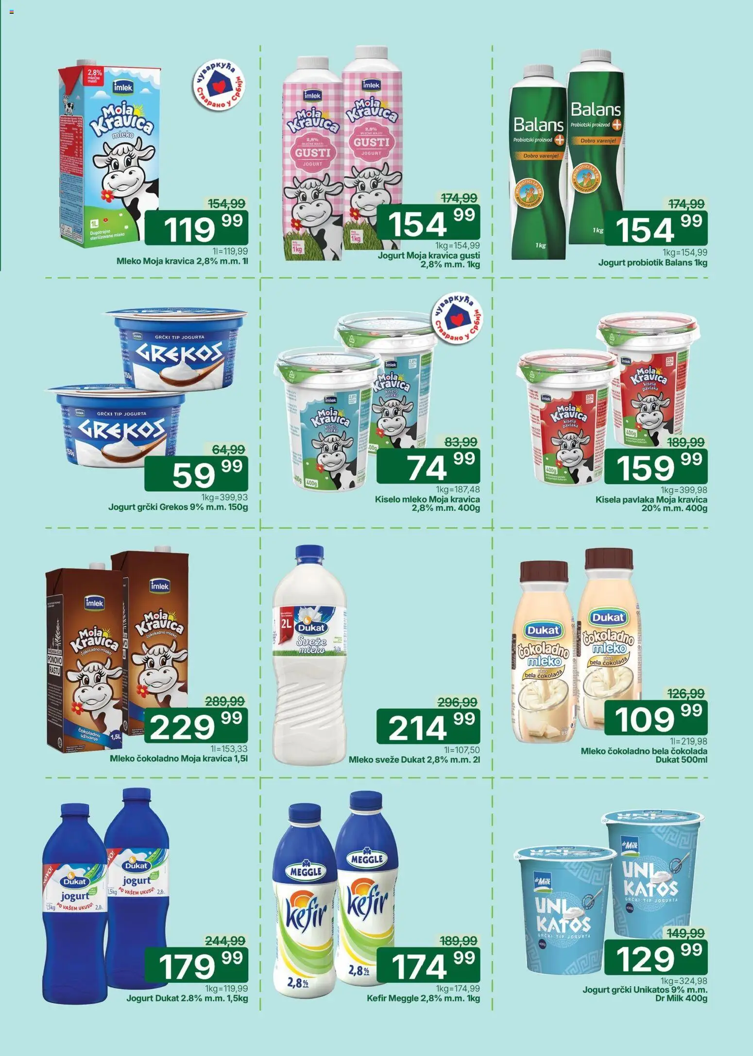 Univerexport katalog - važi od 16.03.2026 | Strana: 7 | Proizvode: Čokoladno mleko, Kiselo mleko, Mleko, Čokolada