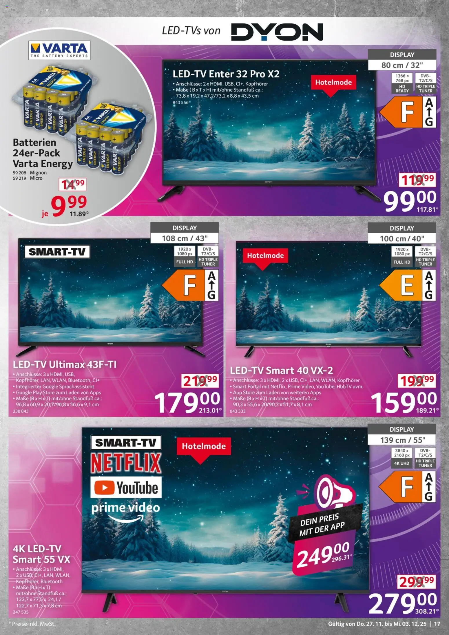 Selgros  Non Food – gültig ab 27.11.2025 | Seite: 17 | Produkte: Batterien, Energy, Video, Kopfhörer