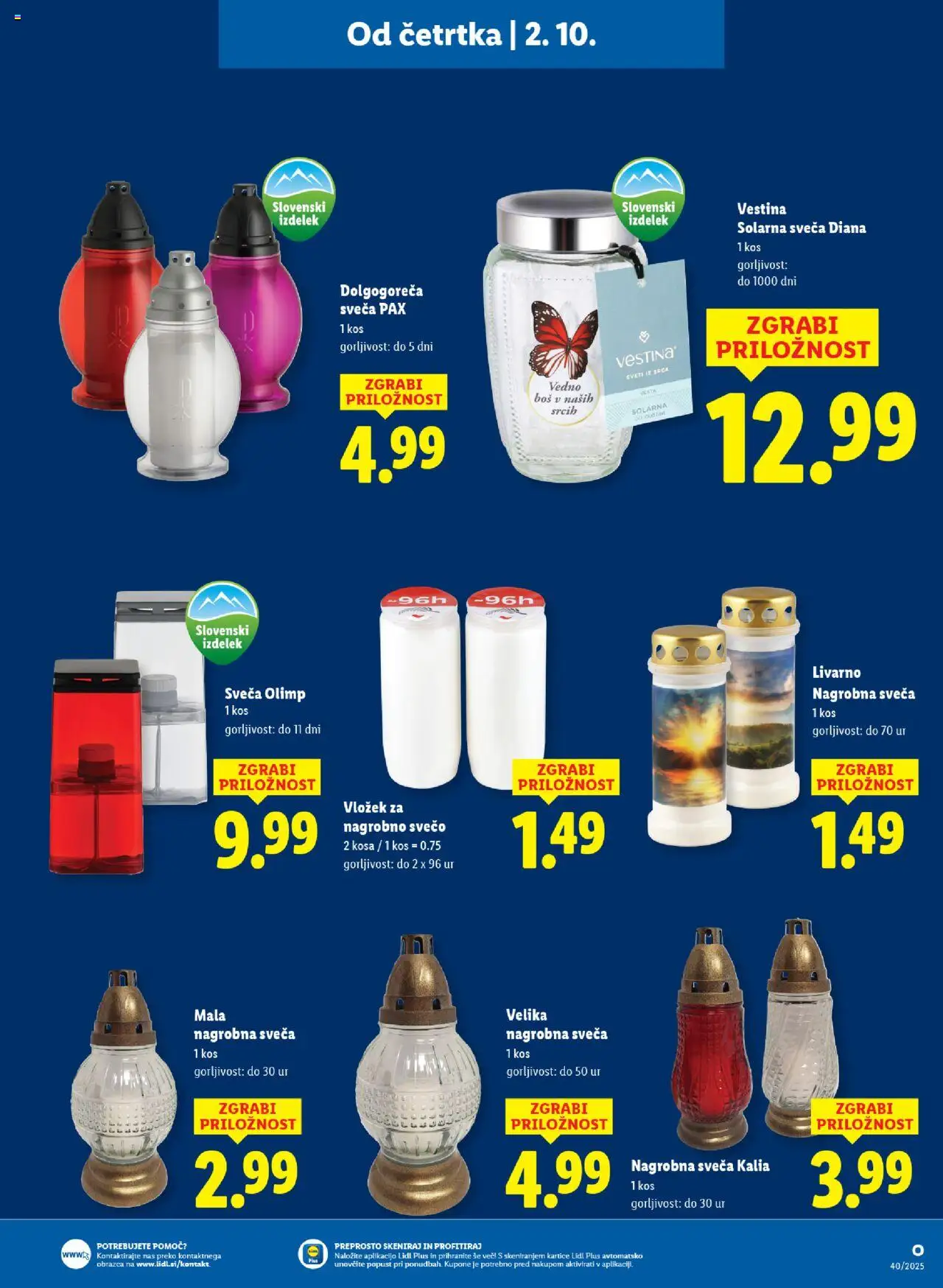 Novi Lidl katalog ponudbe – veljaven od 02.10.2025 | Stran: 21 | Izdelki: Sveča, Kos