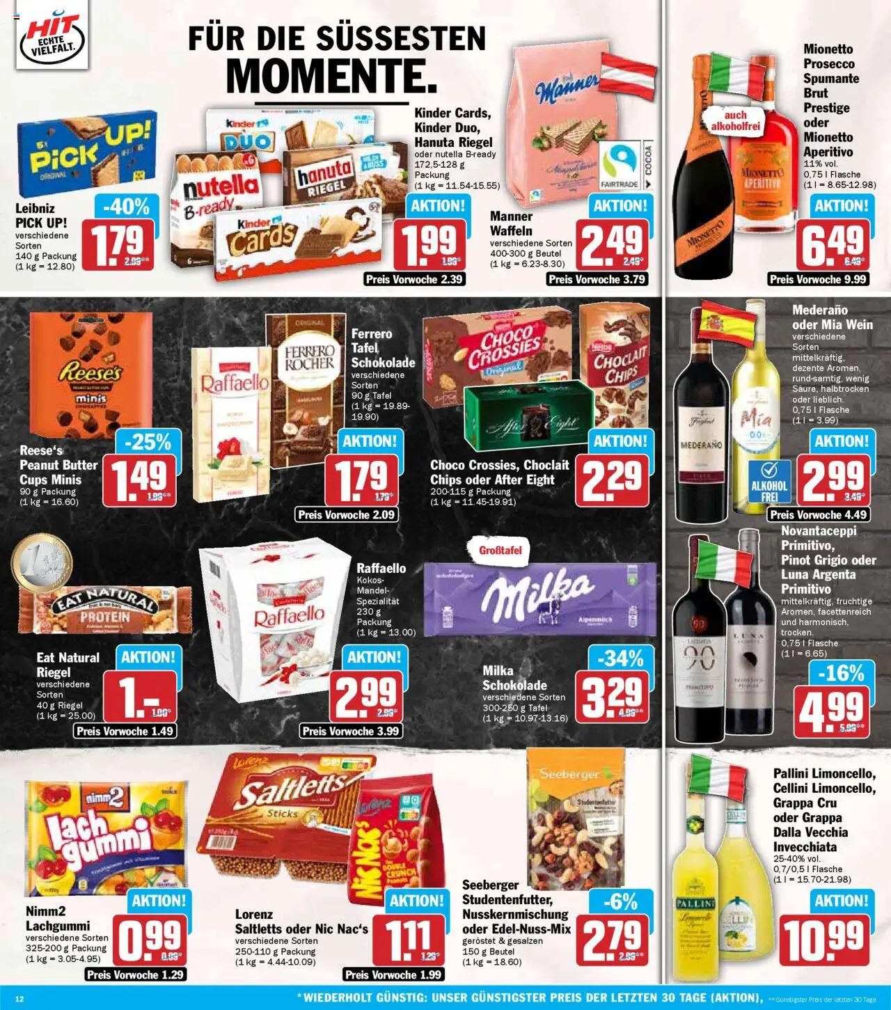 HIT - Bayern - gültig ab dem 11.08.2025 | Seite: 12 | Produkte: Raffaello, Butter, Schokolade, Milka