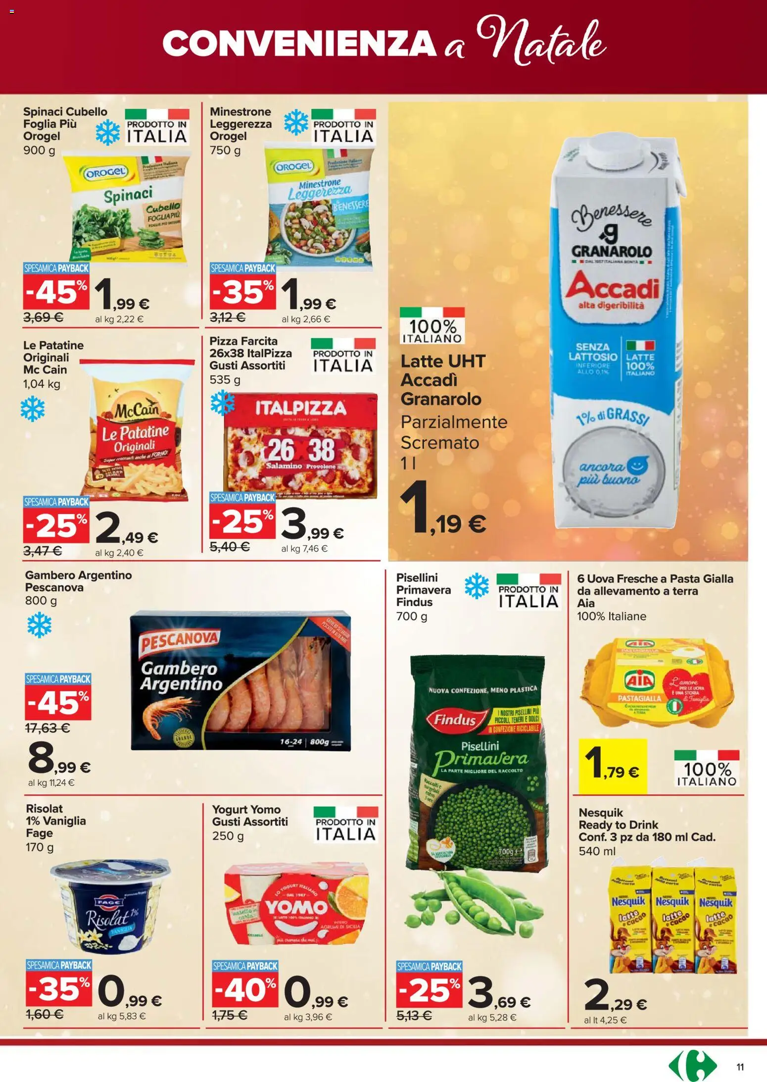 Volantino Carrefour del 18.12.2025 | Pagina: 11 | Prodotti: Yogurt, Uova, Pasta, Cacao
